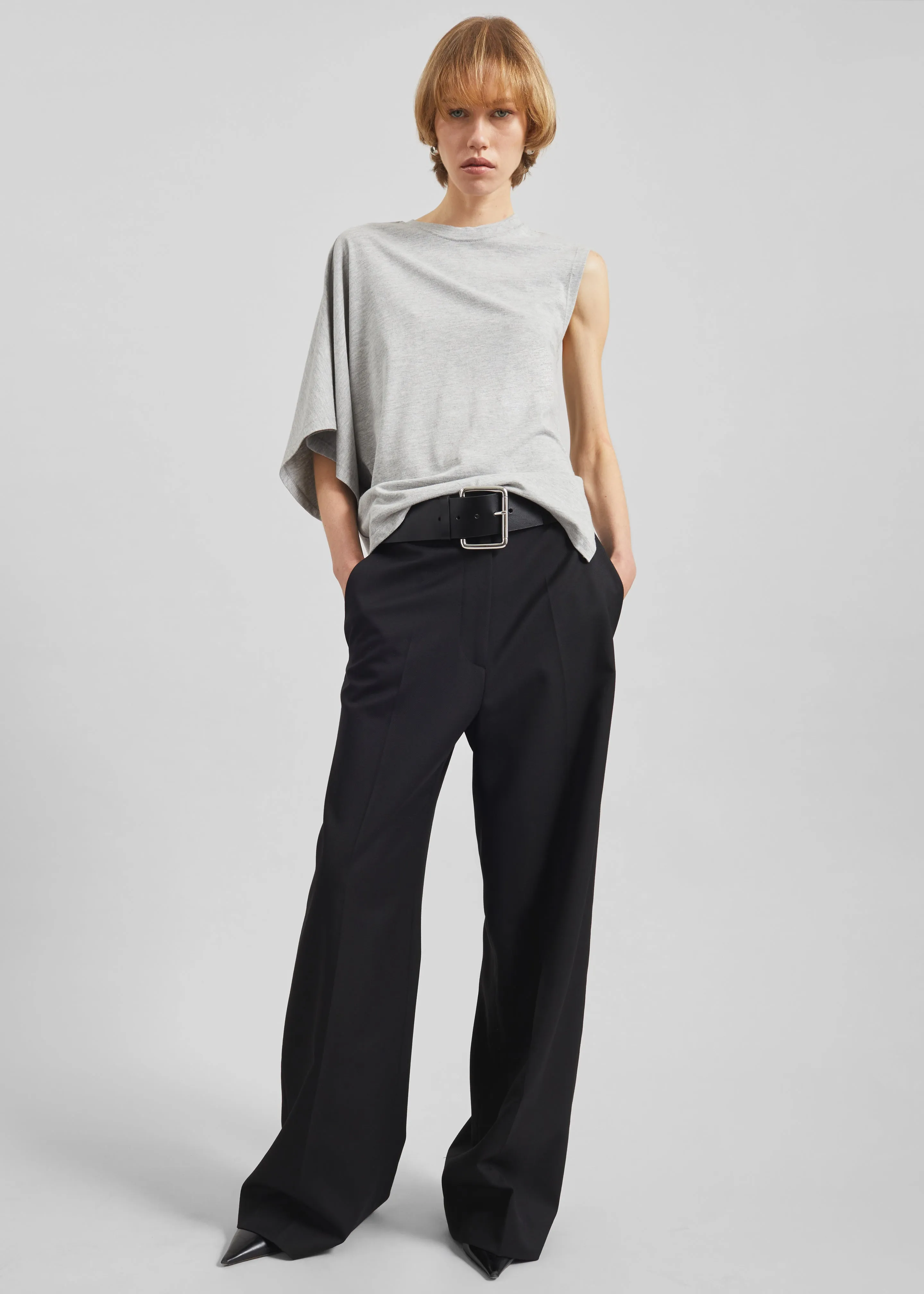 Ismere One-Sleeve Asymmetric Top - Grey sold by Frankie Shop product image thumbnail 3