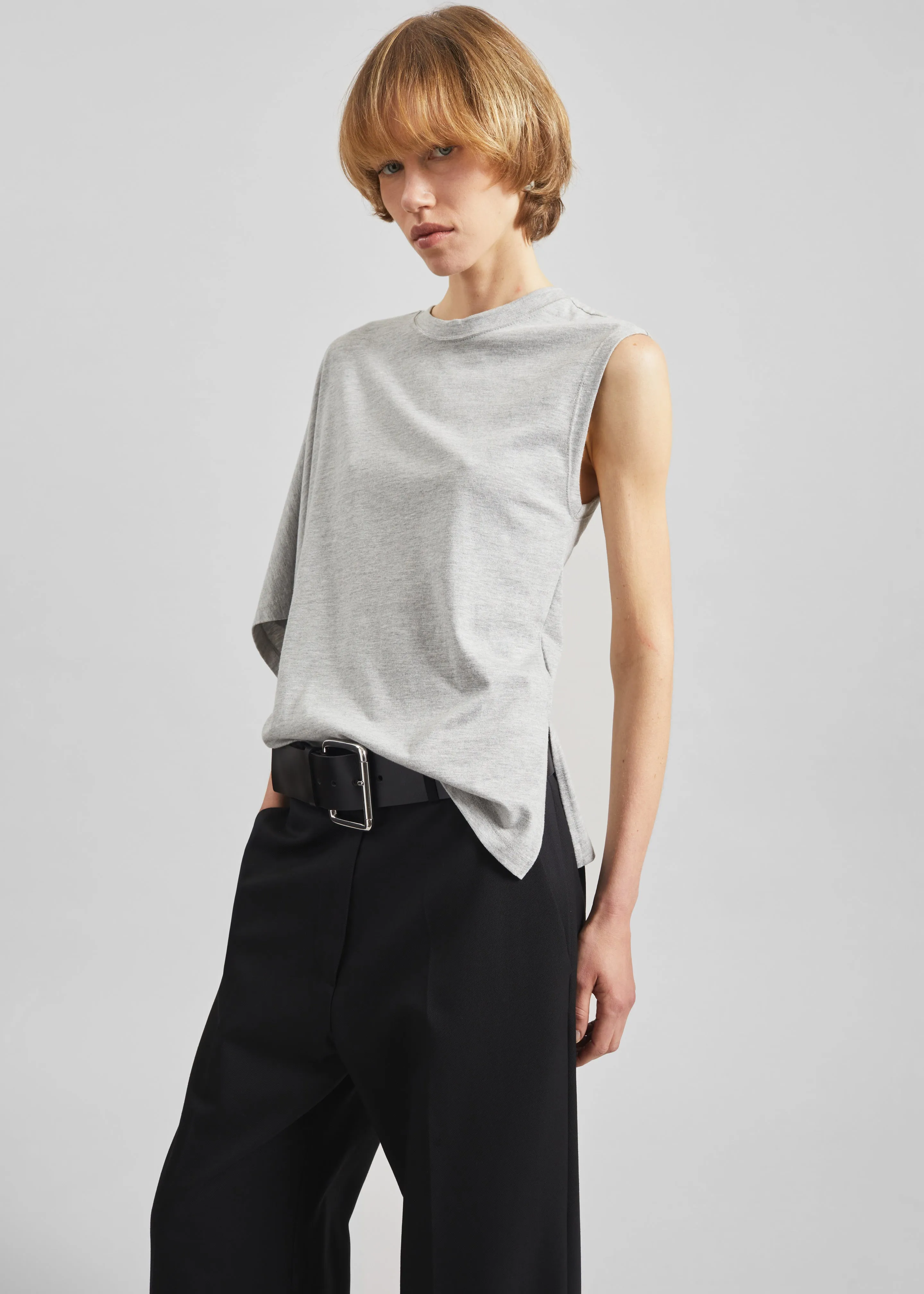 Ismere One-Sleeve Asymmetric Top - Grey sold by Frankie Shop product image thumbnail 5