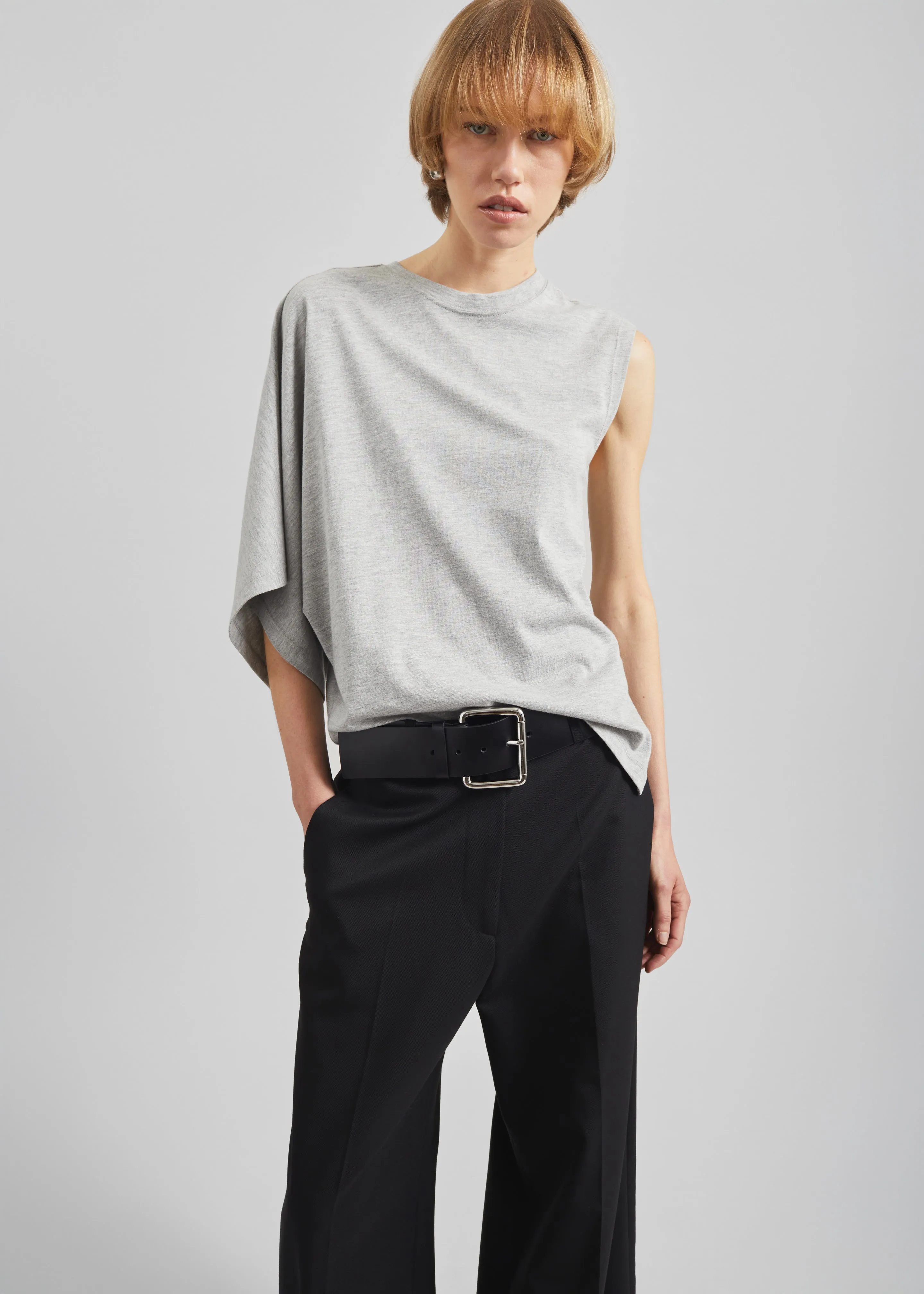 Ismere One-Sleeve Asymmetric Top - Grey sold by Frankie Shop product image thumbnail 4