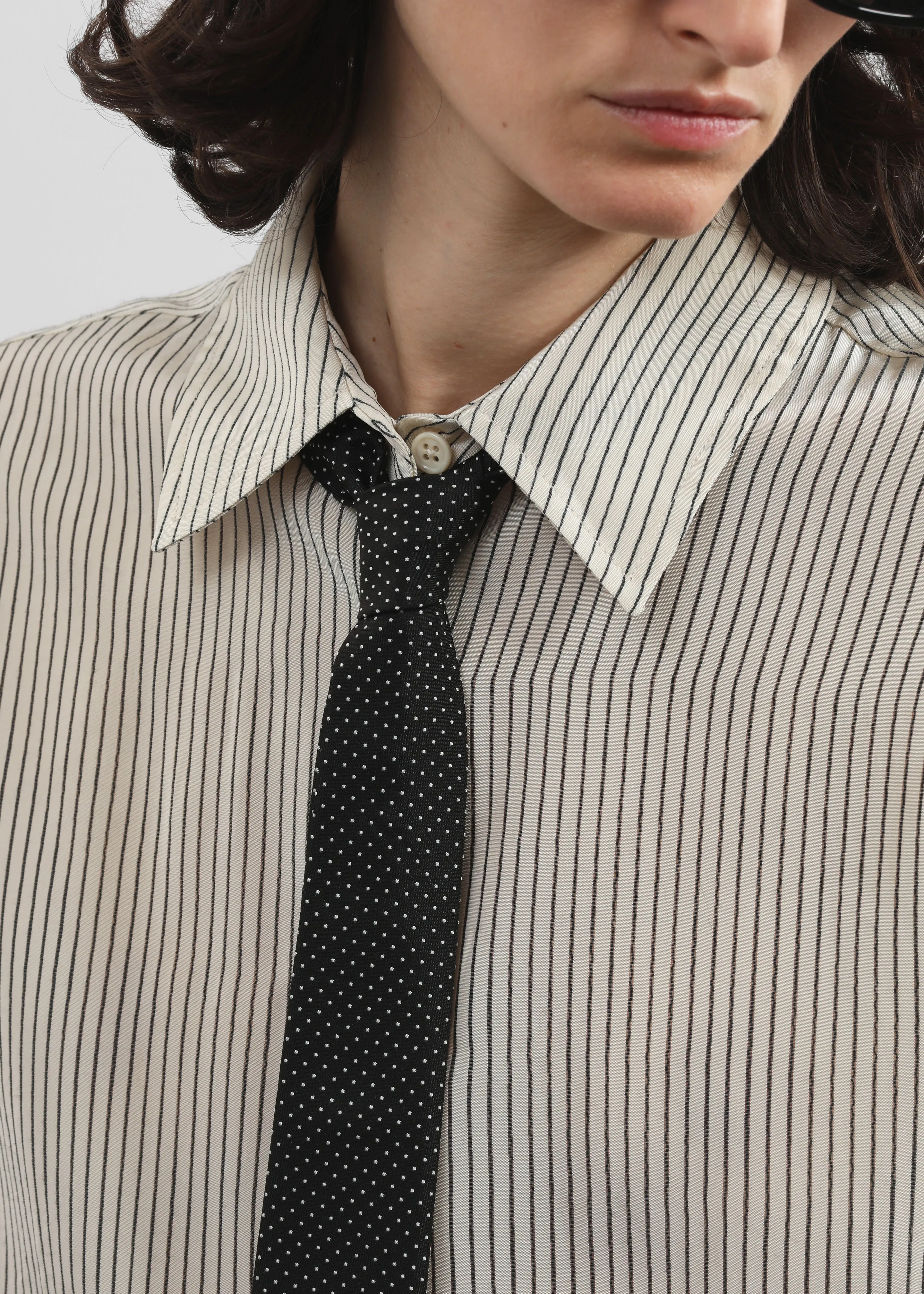 Lene Dotted Jacquard Tie - Black/White sold by Frankie Shop product image thumbnail 2