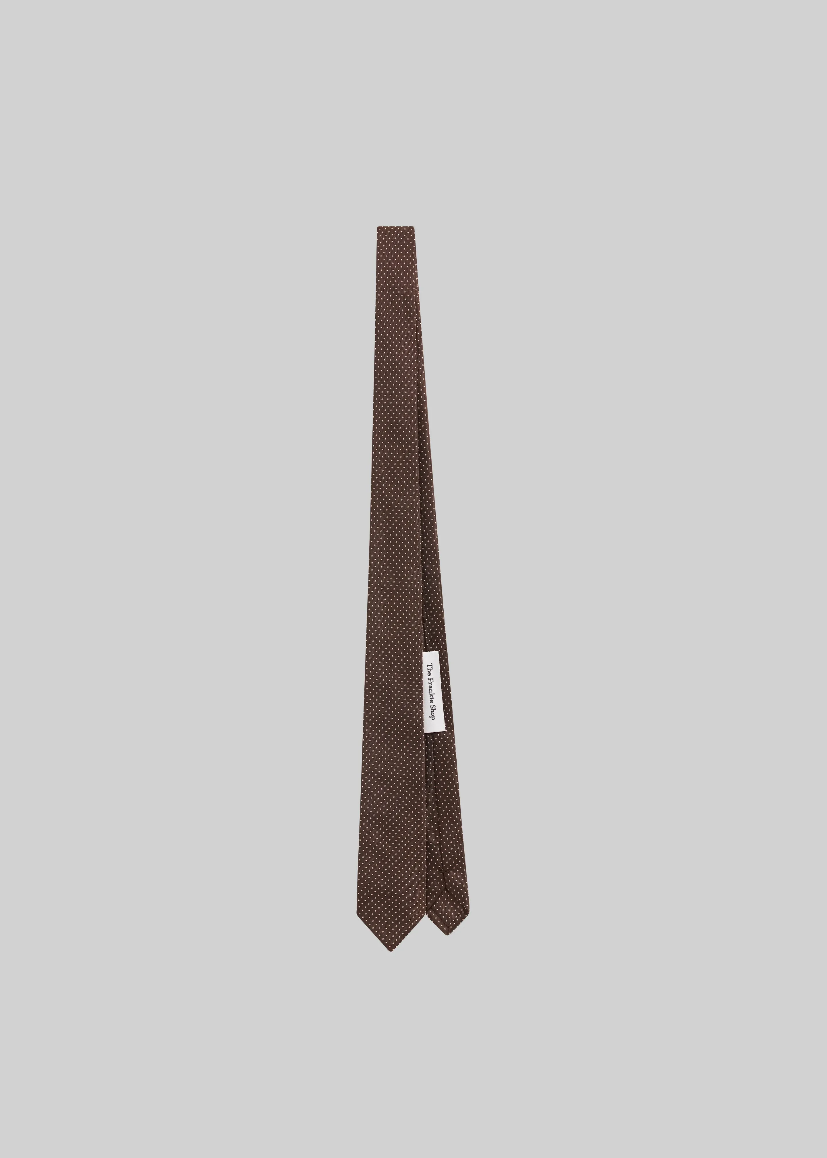 Lene Dotted Jacquard Tie - Brown/White sold by Frankie Shop product image thumbnail 3
