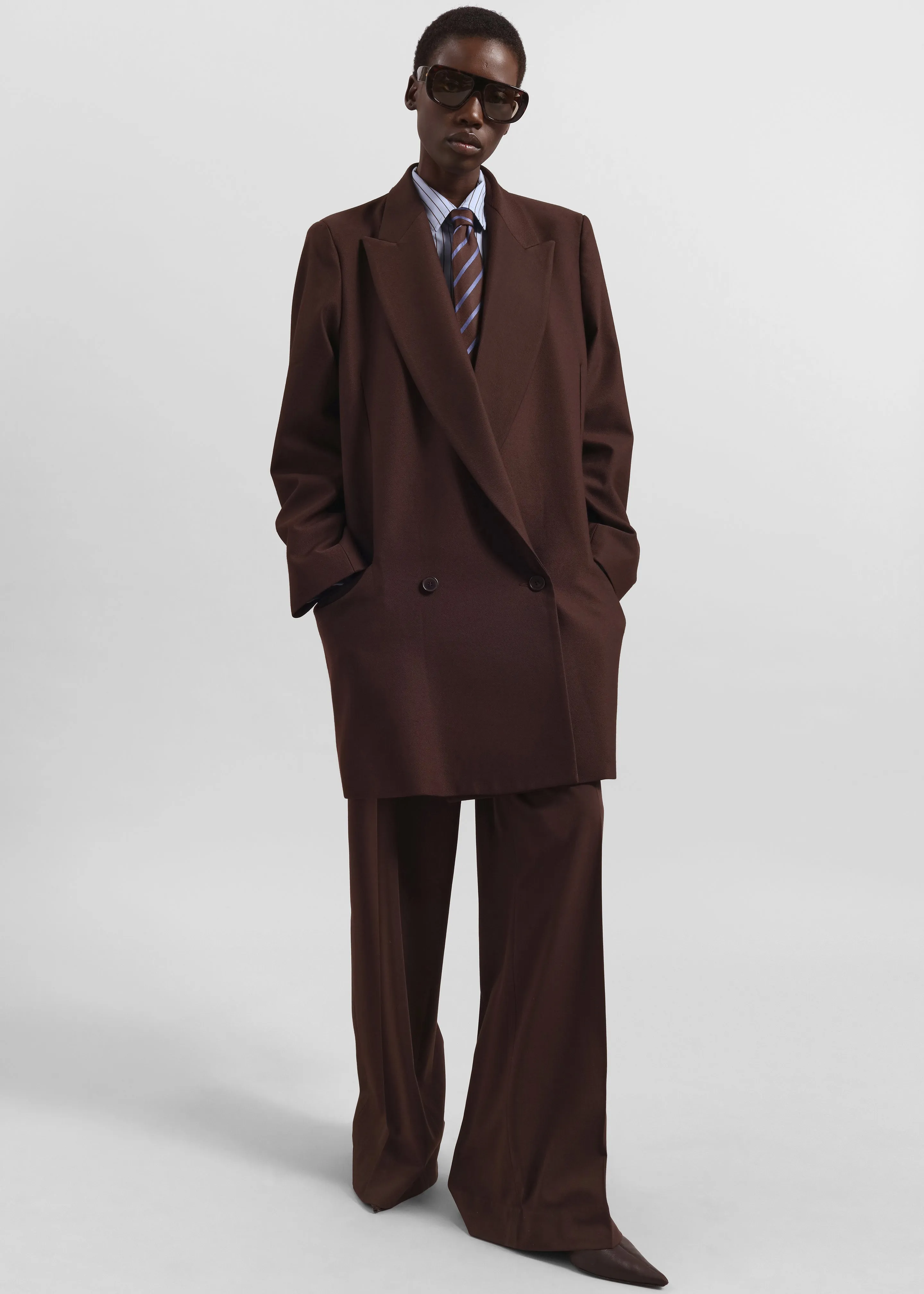 Lene Striped Tie - Brown sold by Frankie Shop product image thumbnail 5