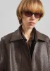 Prescott Grained Faux Leather Jacket - Brown sold by Frankie Shop