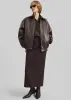 Prescott Grained Faux Leather Jacket - Brown sold by Frankie Shop