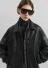 Prescott Faux Leather Jacket - Black sold by Frankie Shop