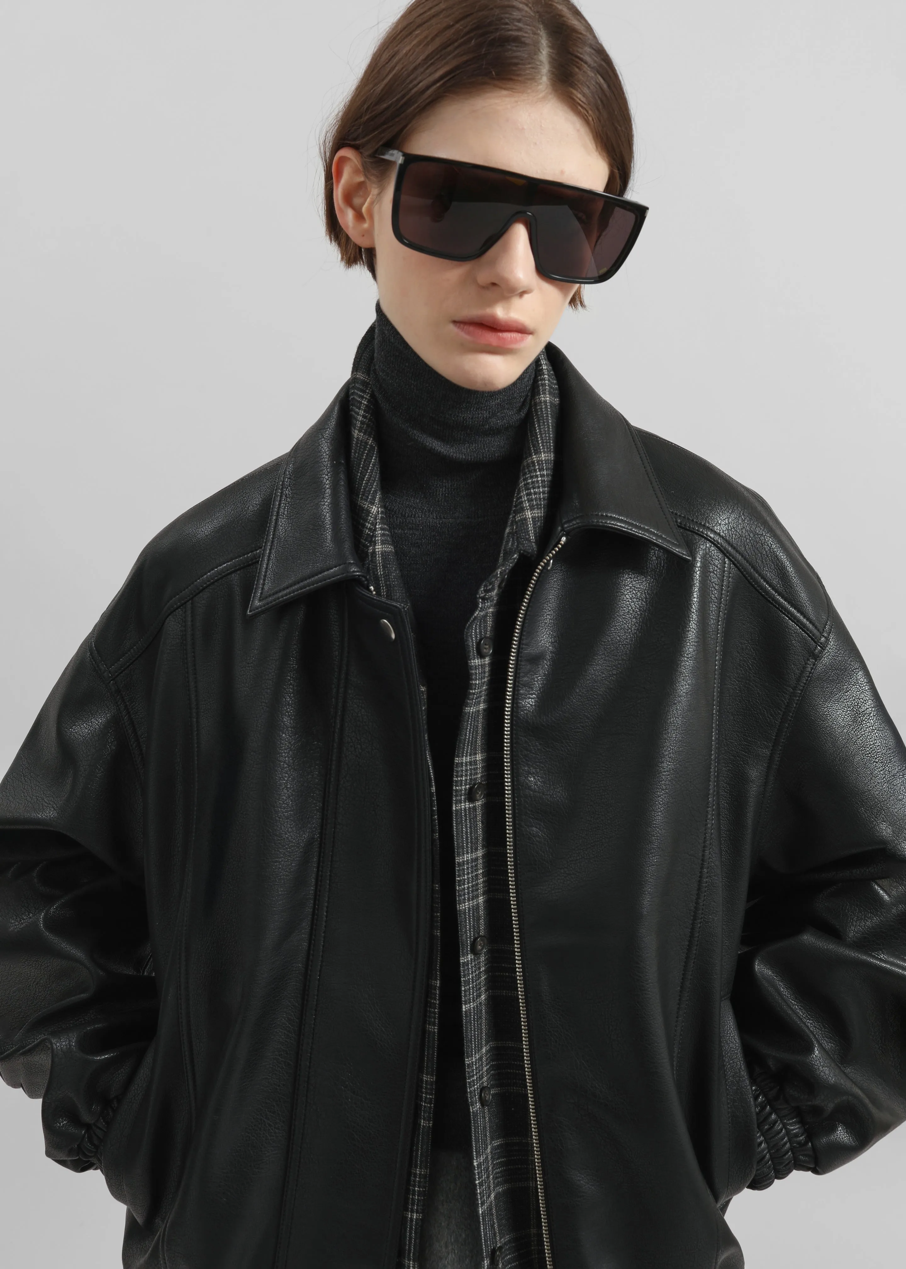 Prescott Faux Leather Jacket - Black sold by Frankie Shop product image thumbnail 2