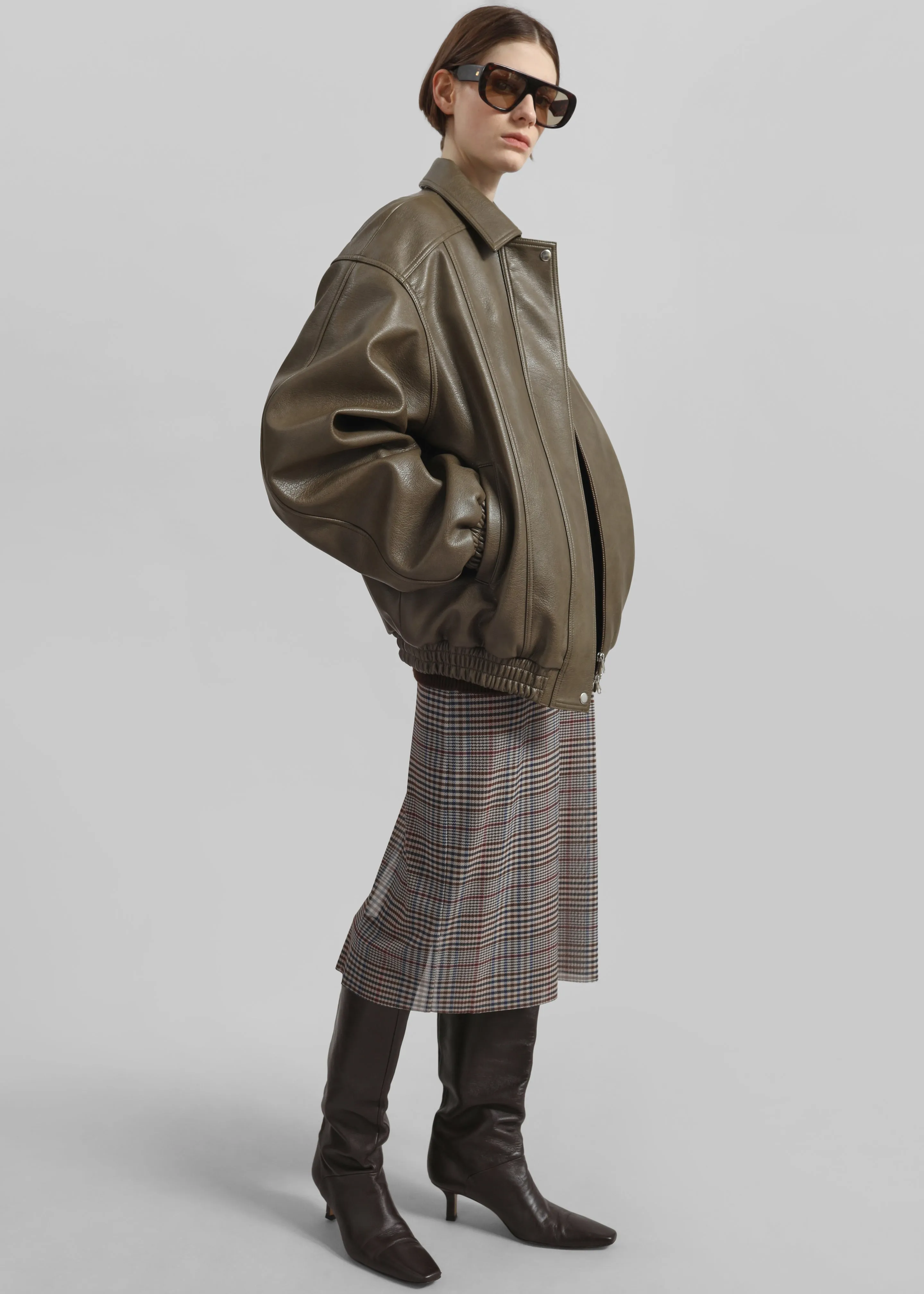Prescott Faux Leather Jacket - Moss Green sold by Frankie Shop product image thumbnail 4