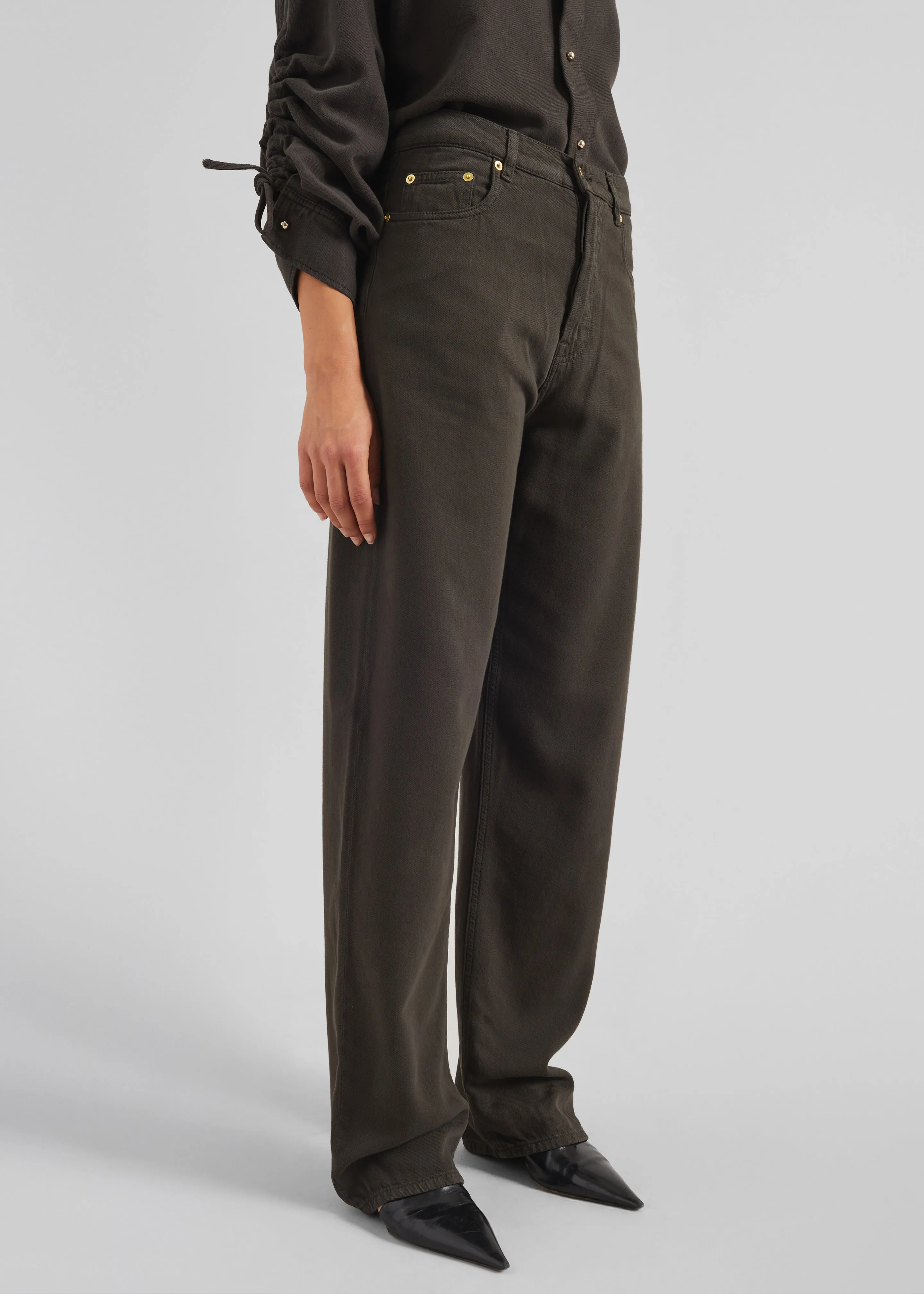 Darkpark Gale Relaxed Fit Denim - Dark Brown sold by Frankie Shop product image thumbnail 5