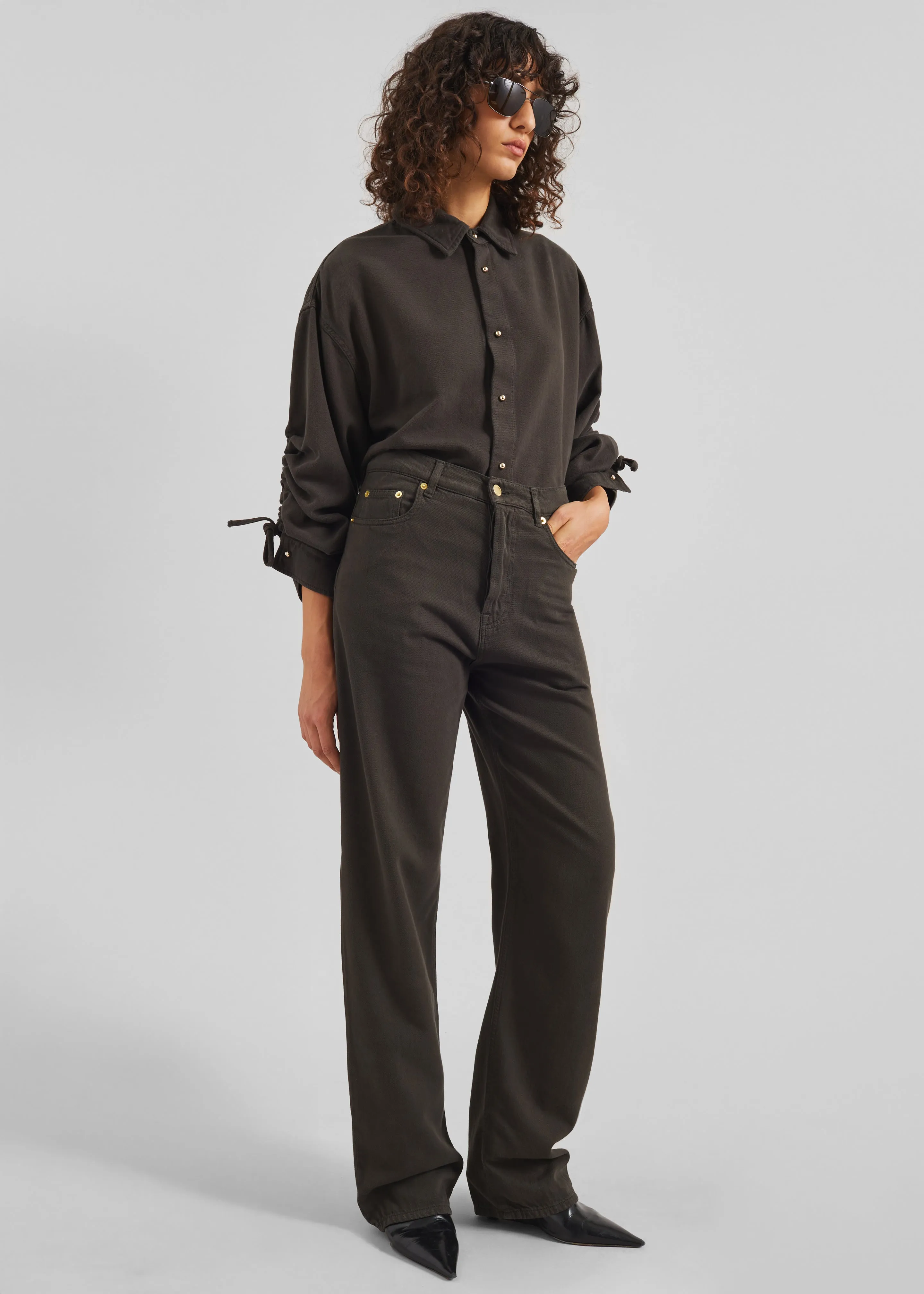 Darkpark Gale Relaxed Fit Denim - Dark Brown sold by Frankie Shop product image thumbnail 4