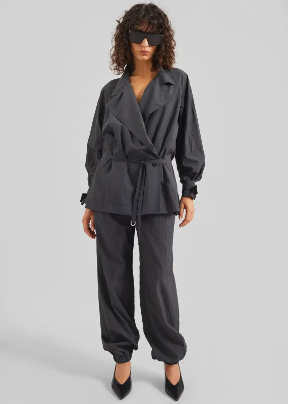 Halver Light Trench Jacket - Charcoal made by Frankie Shop