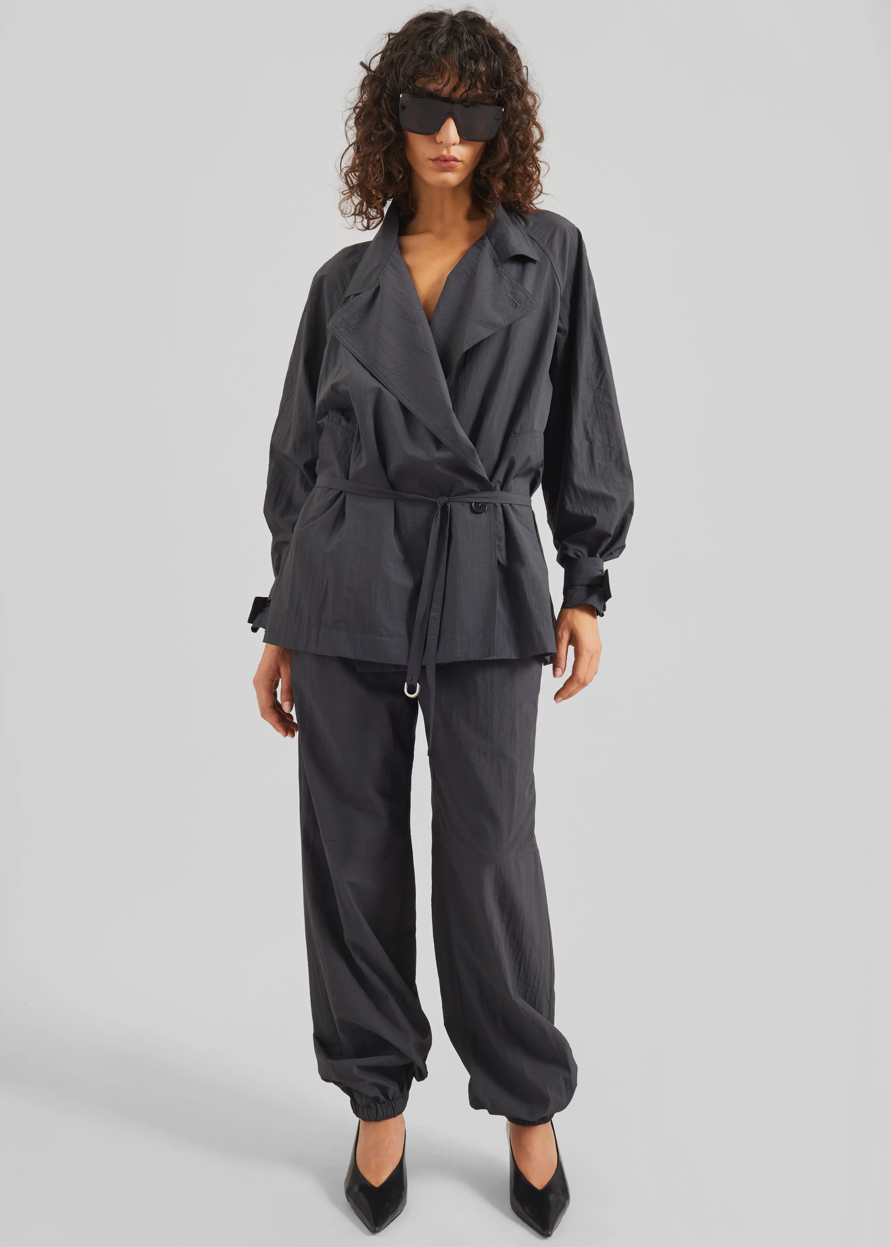 Halver Light Trench Jacket - Charcoal sold by Frankie Shop