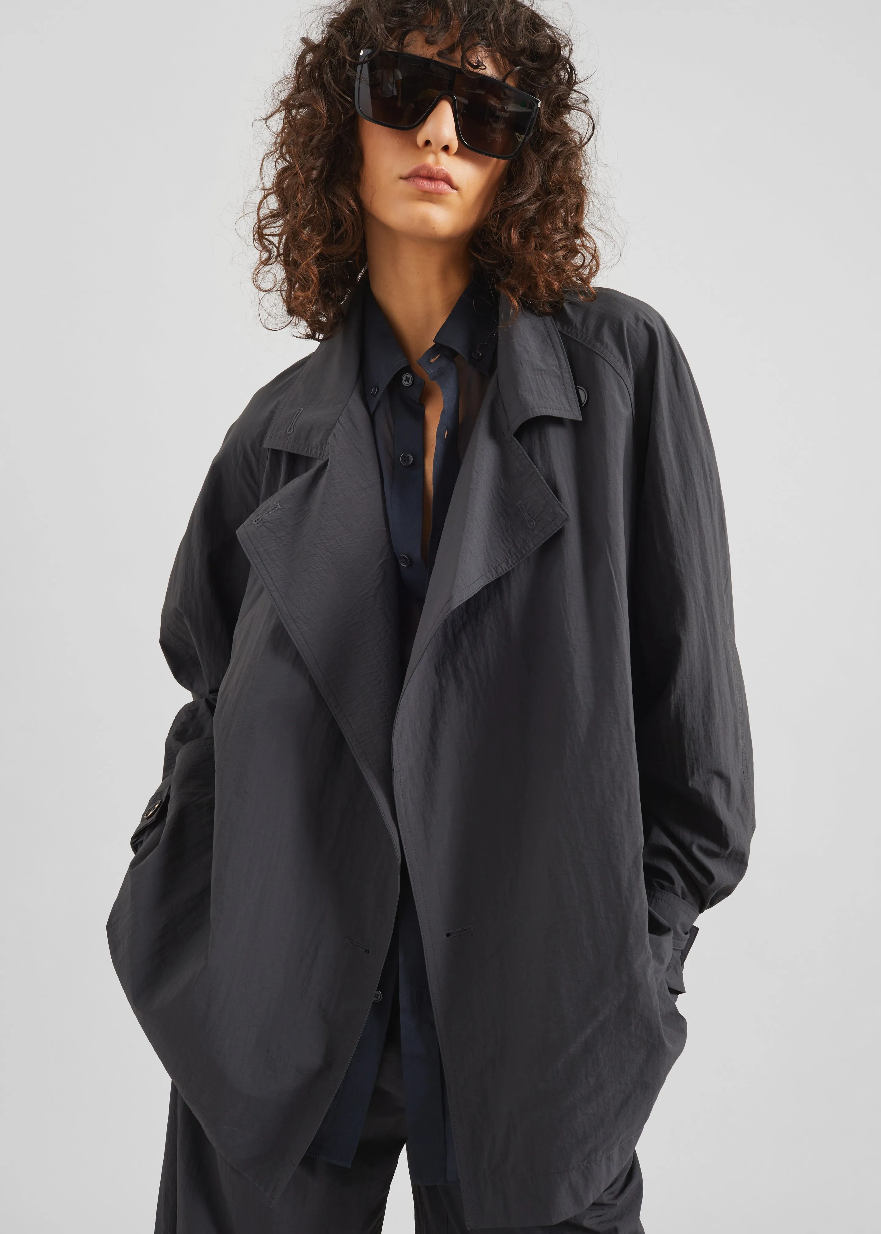 Halver Light Trench Jacket - Charcoal sold by Frankie Shop product image thumbnail 5