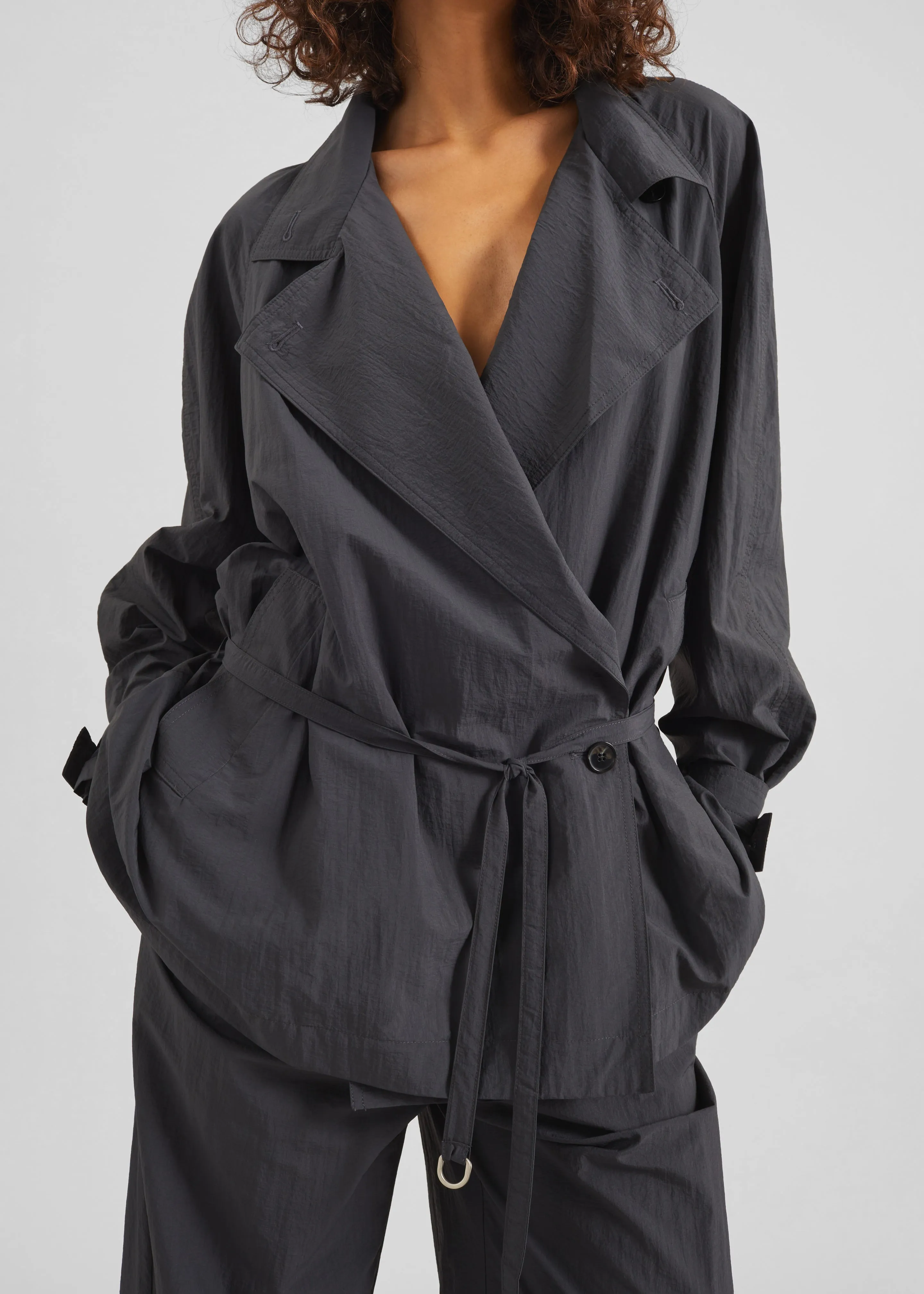 Halver Light Trench Jacket - Charcoal sold by Frankie Shop product image thumbnail 2