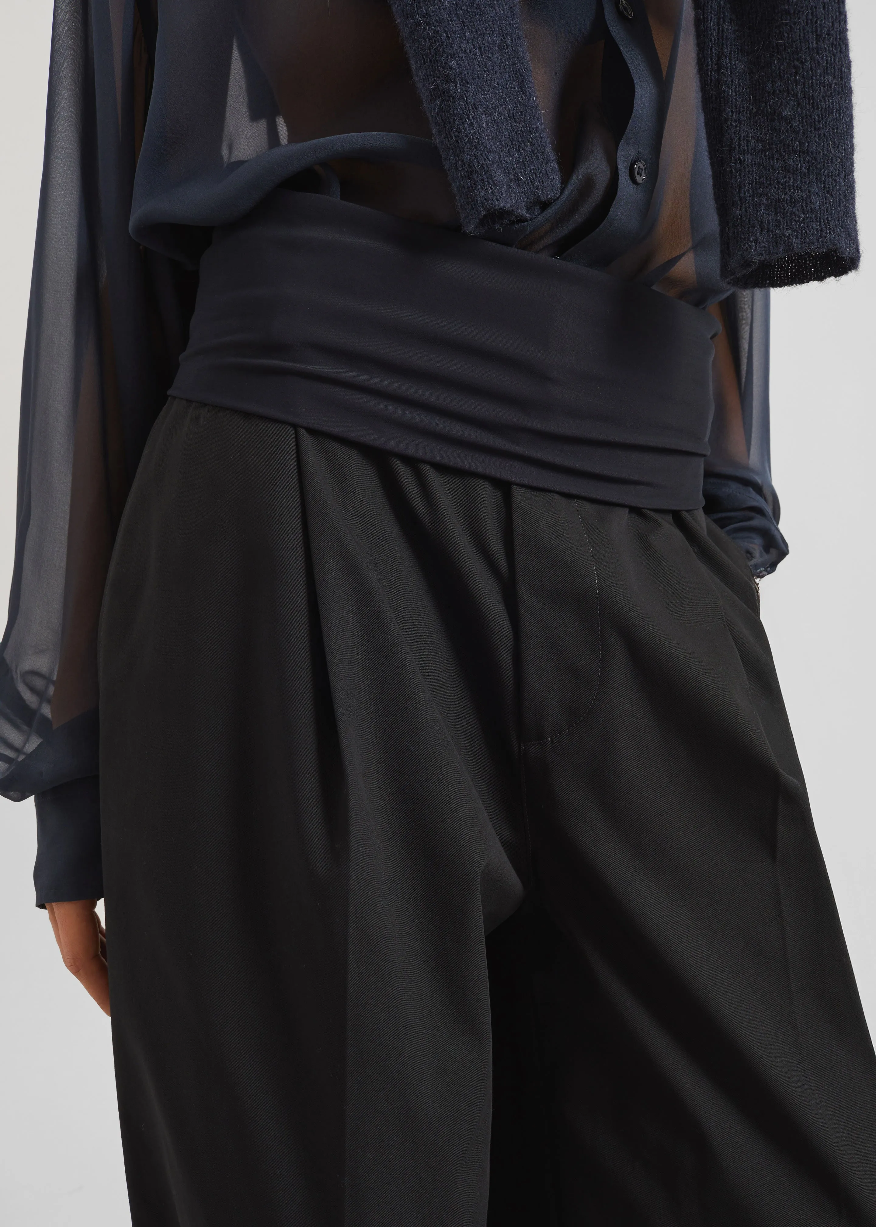 Darkpark Wendy Elastic Waist Wide Leg Trousers - Black sold by Frankie Shop product image thumbnail 2