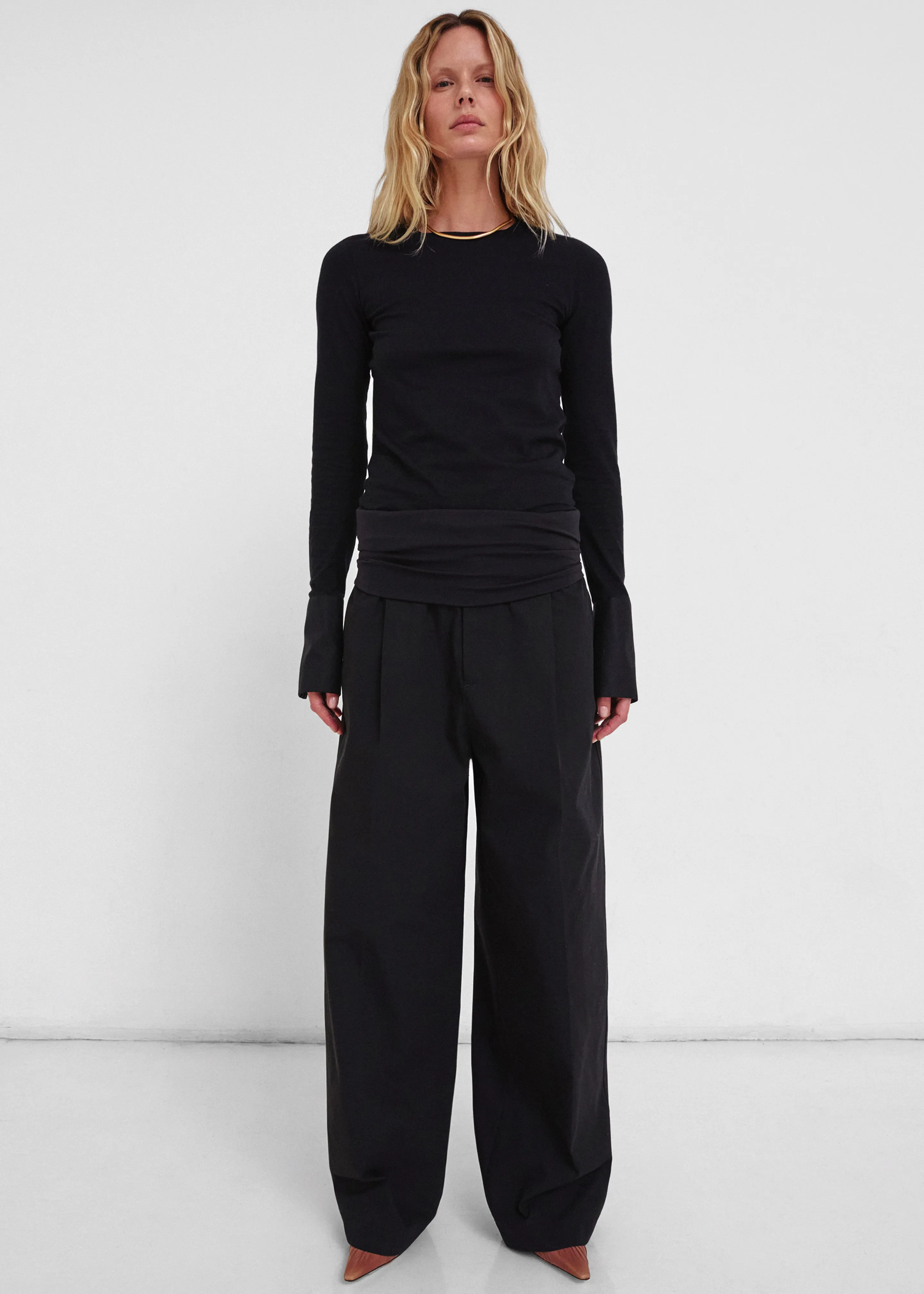 Darkpark Wendy Elastic Waist Wide Leg Trousers - Black sold by Frankie Shop product image thumbnail 3