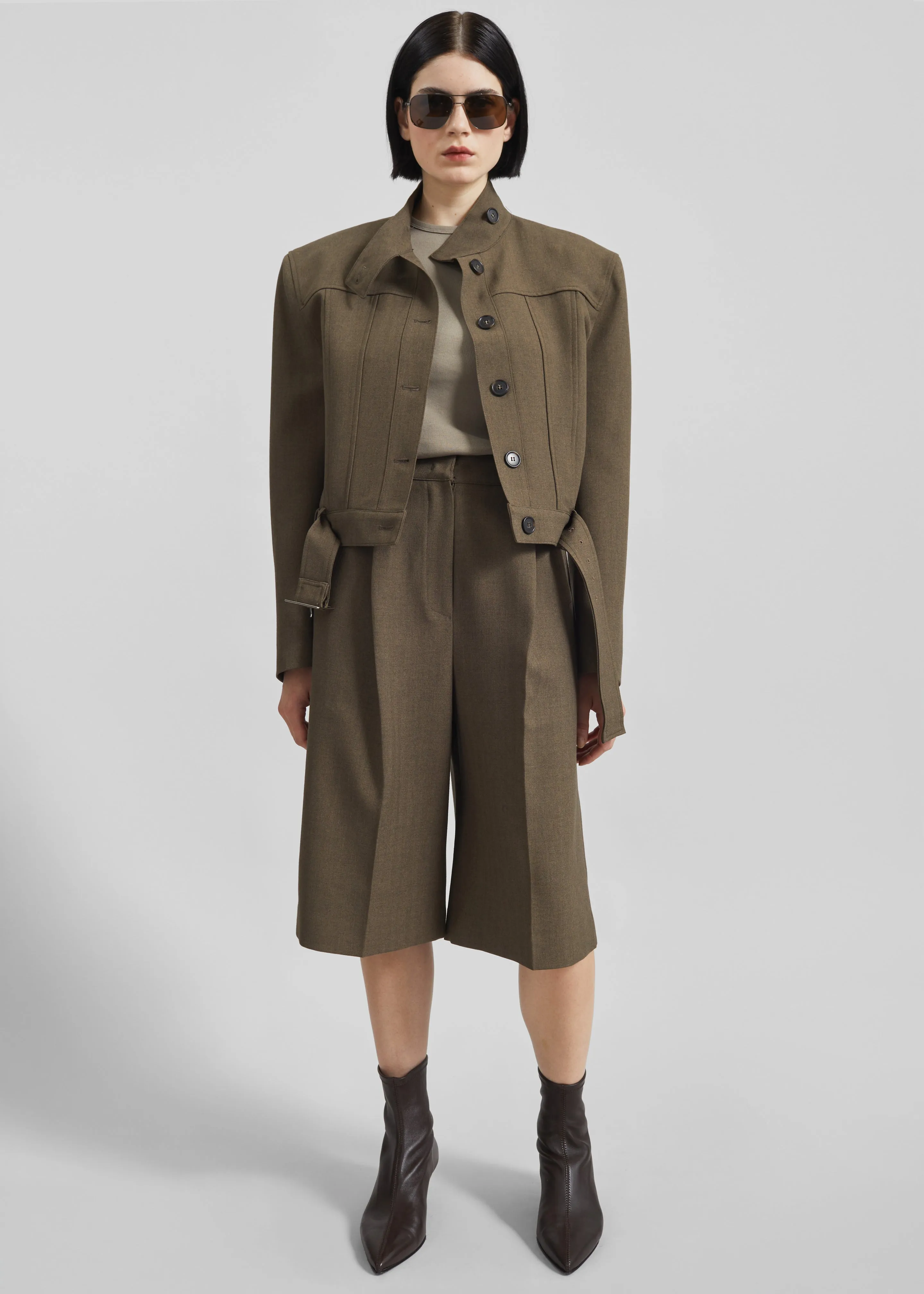 Ninove Bermuda Shorts - Olive Brown sold by Frankie Shop product image thumbnail 3