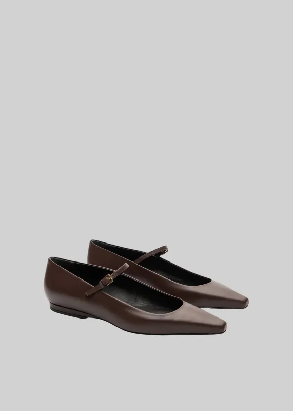 Loulou de Saison Alice Sharp Ballerinas - Brown sold by Frankie Shop