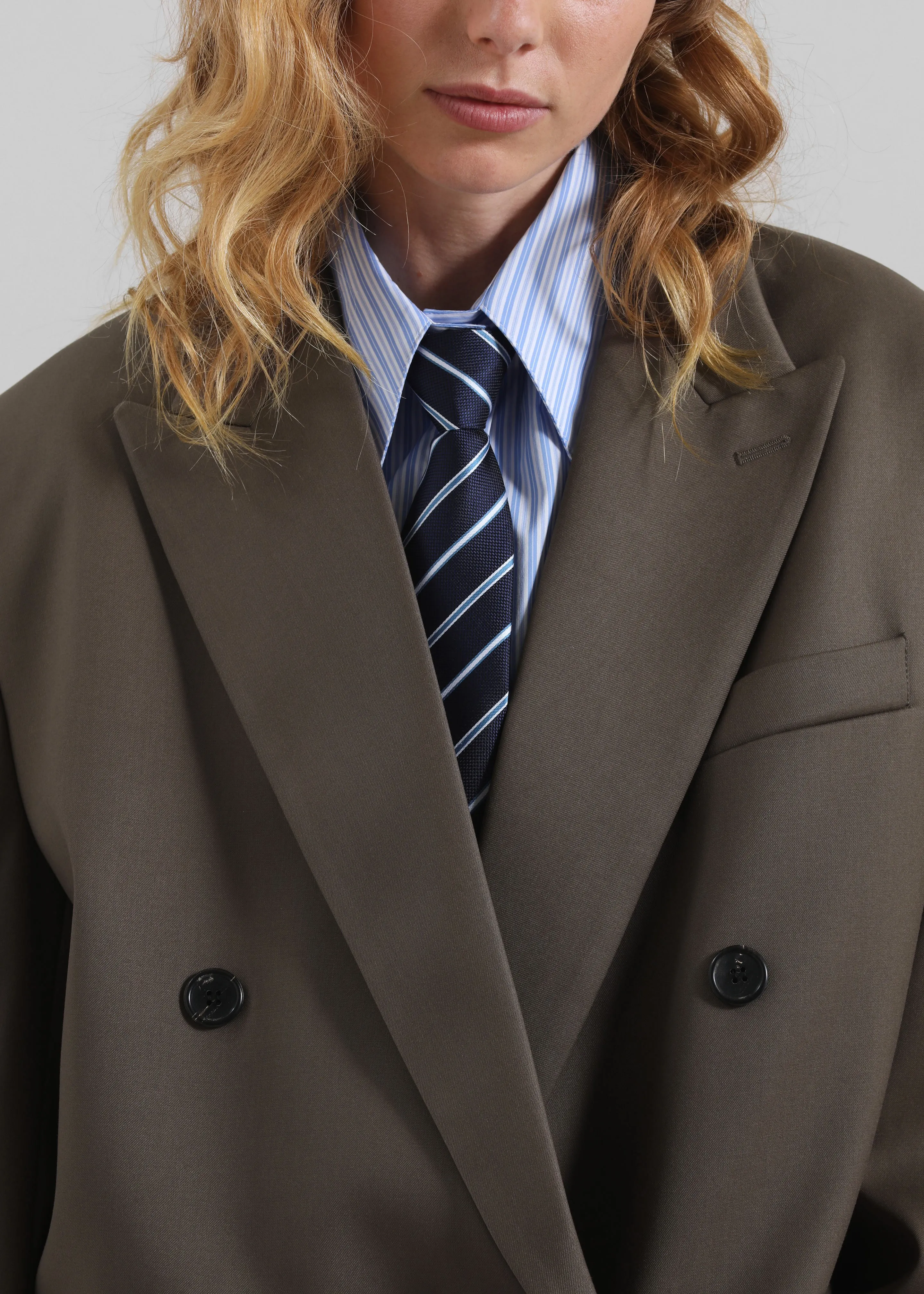 Gainsford Neck Tie Shirt - Blue/White Stripe sold by Frankie Shop product image thumbnail 2