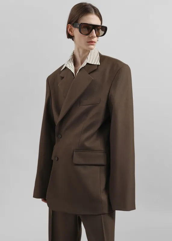 Crosby Wrap Blazer - Mocha sold by Frankie Shop