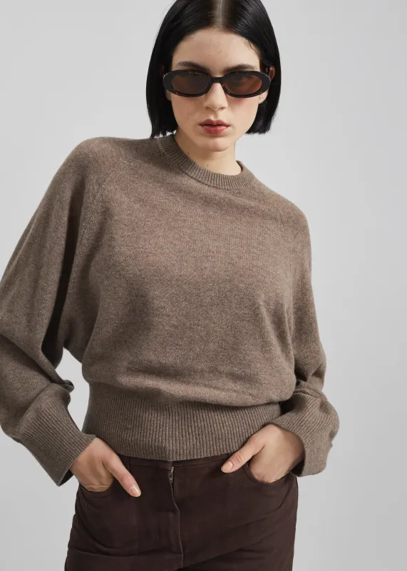 Remain Bat Sleeve Crewneck - Walnut made by Frankie Shop
