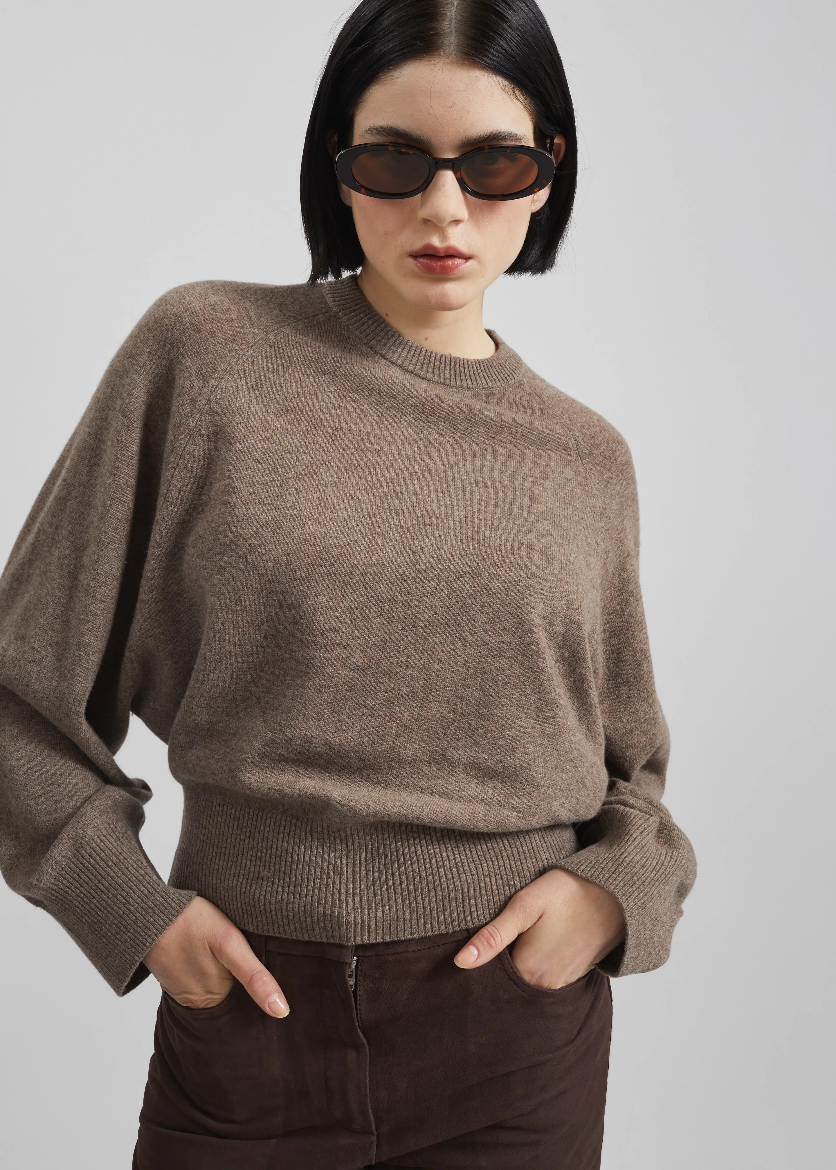 Remain Bat Sleeve Crewneck - Walnut sold by Frankie Shop