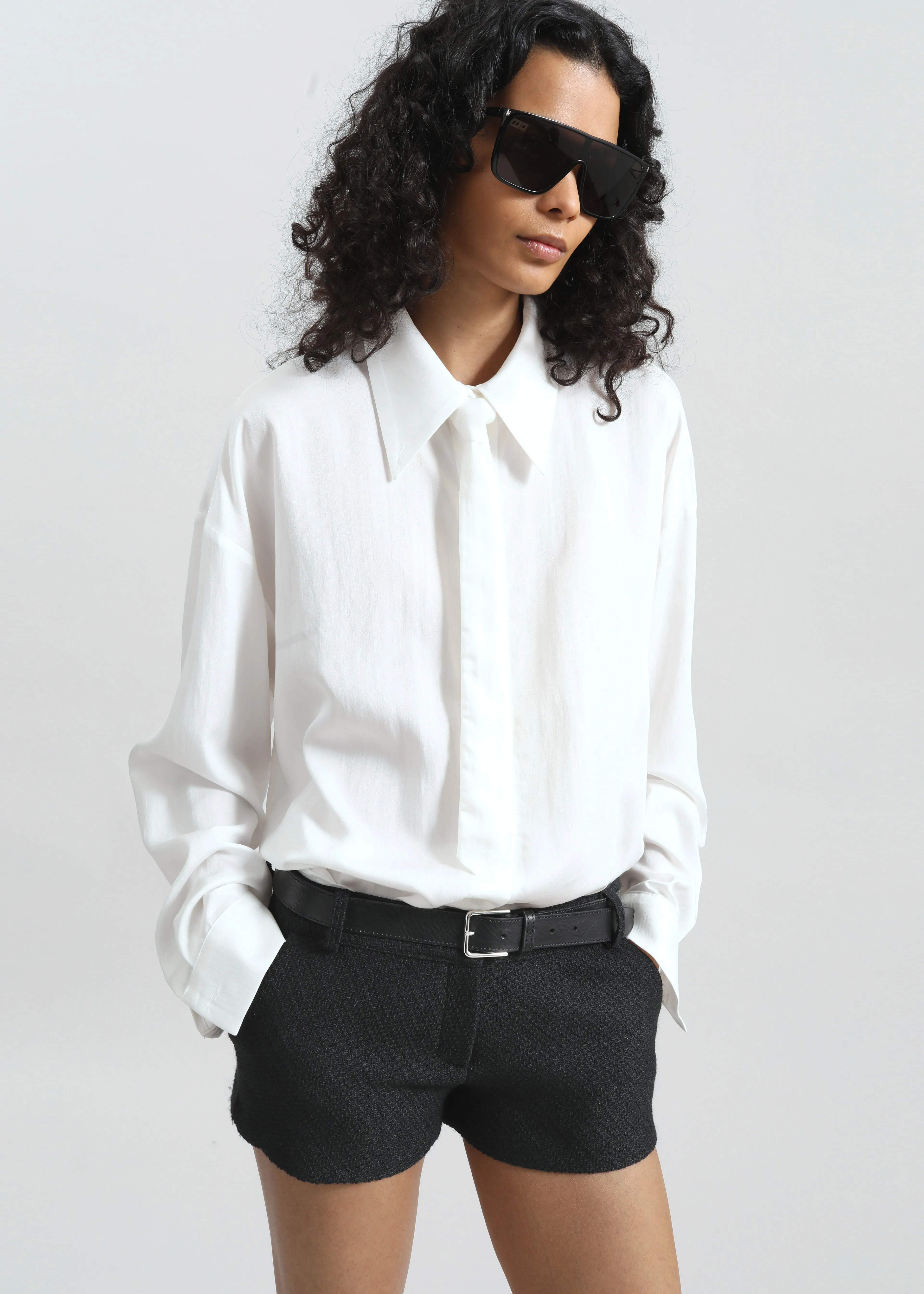 Silvan Neck Tie Shirt - White sold by Frankie Shop product image thumbnail 5
