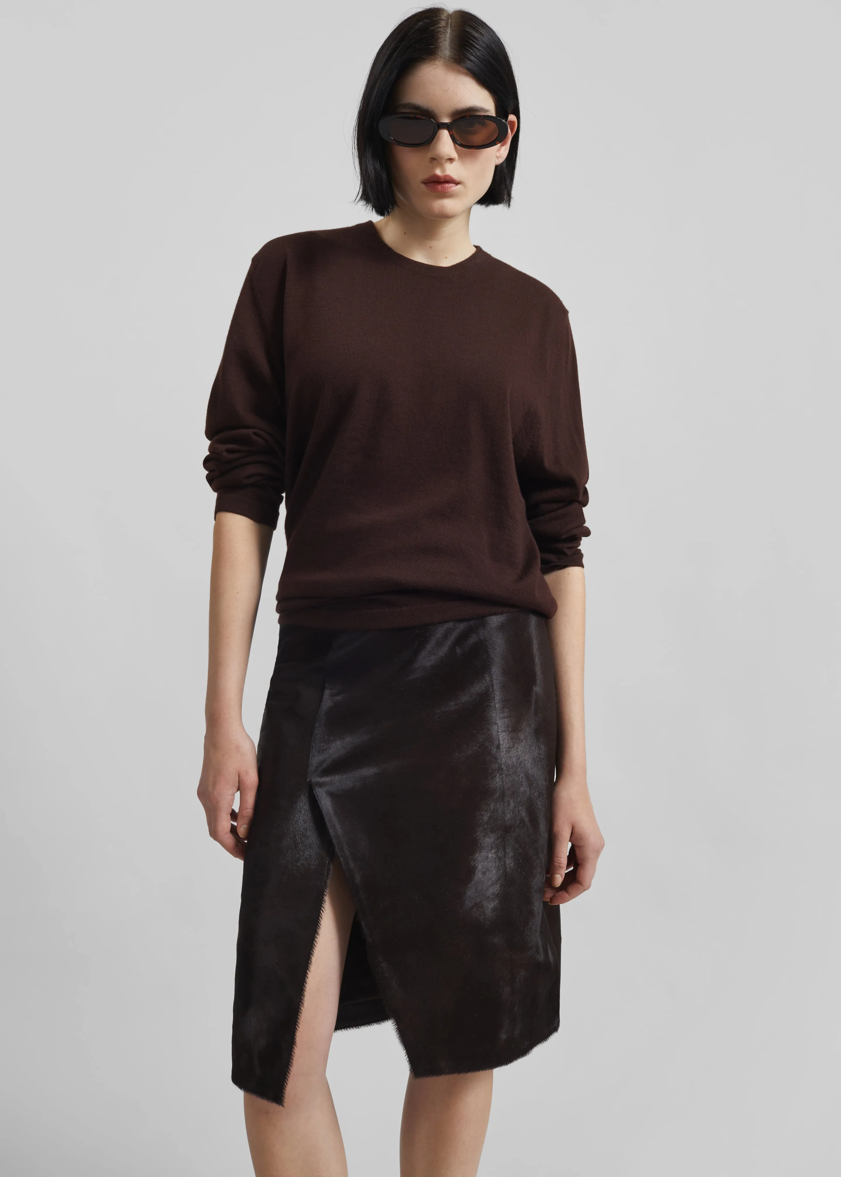Loulou de Saison Myra Asymmetric Skirt - Coffee sold by Frankie Shop product image thumbnail 4