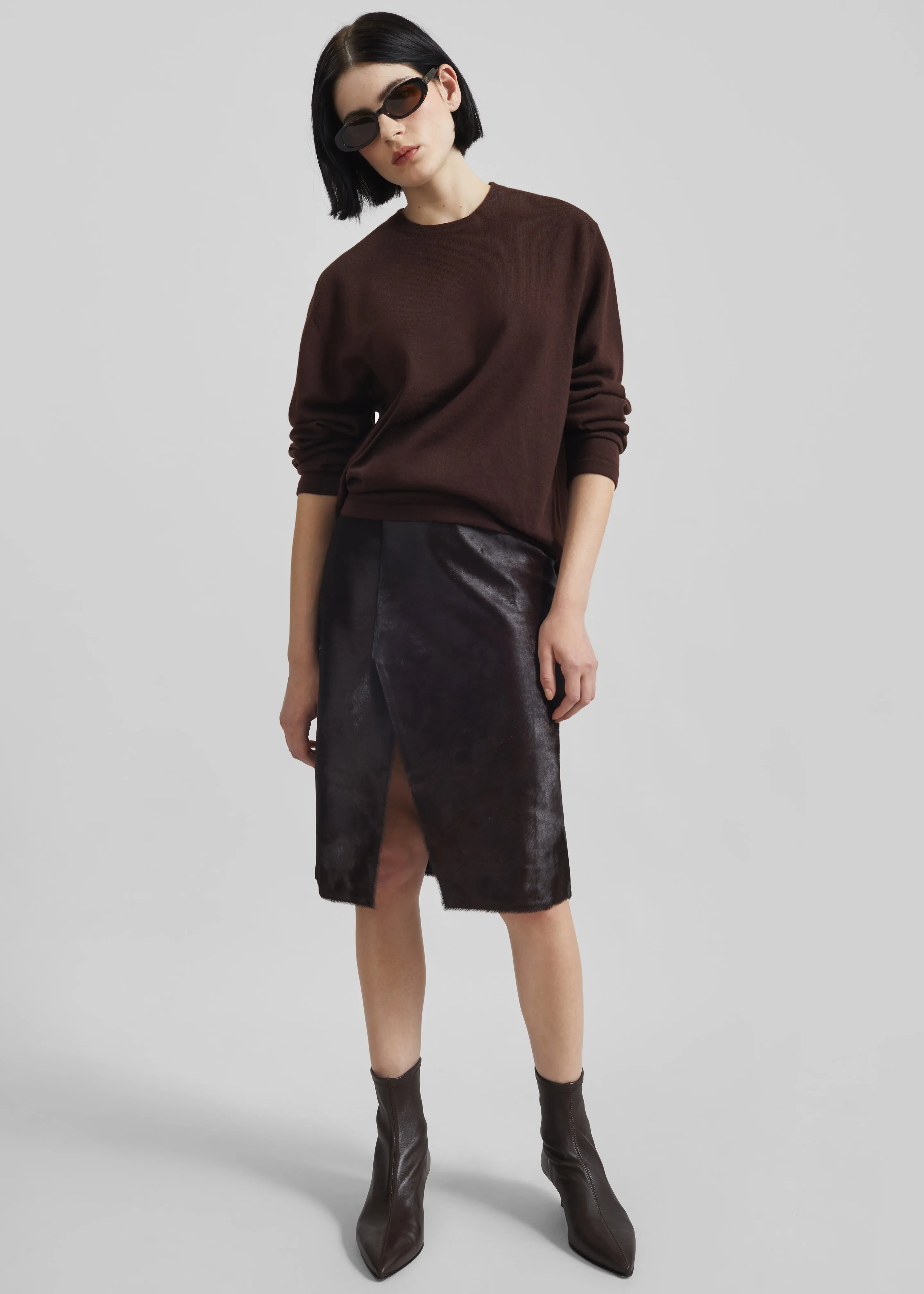 Loulou de Saison Myra Asymmetric Skirt - Coffee sold by Frankie Shop product image thumbnail 5