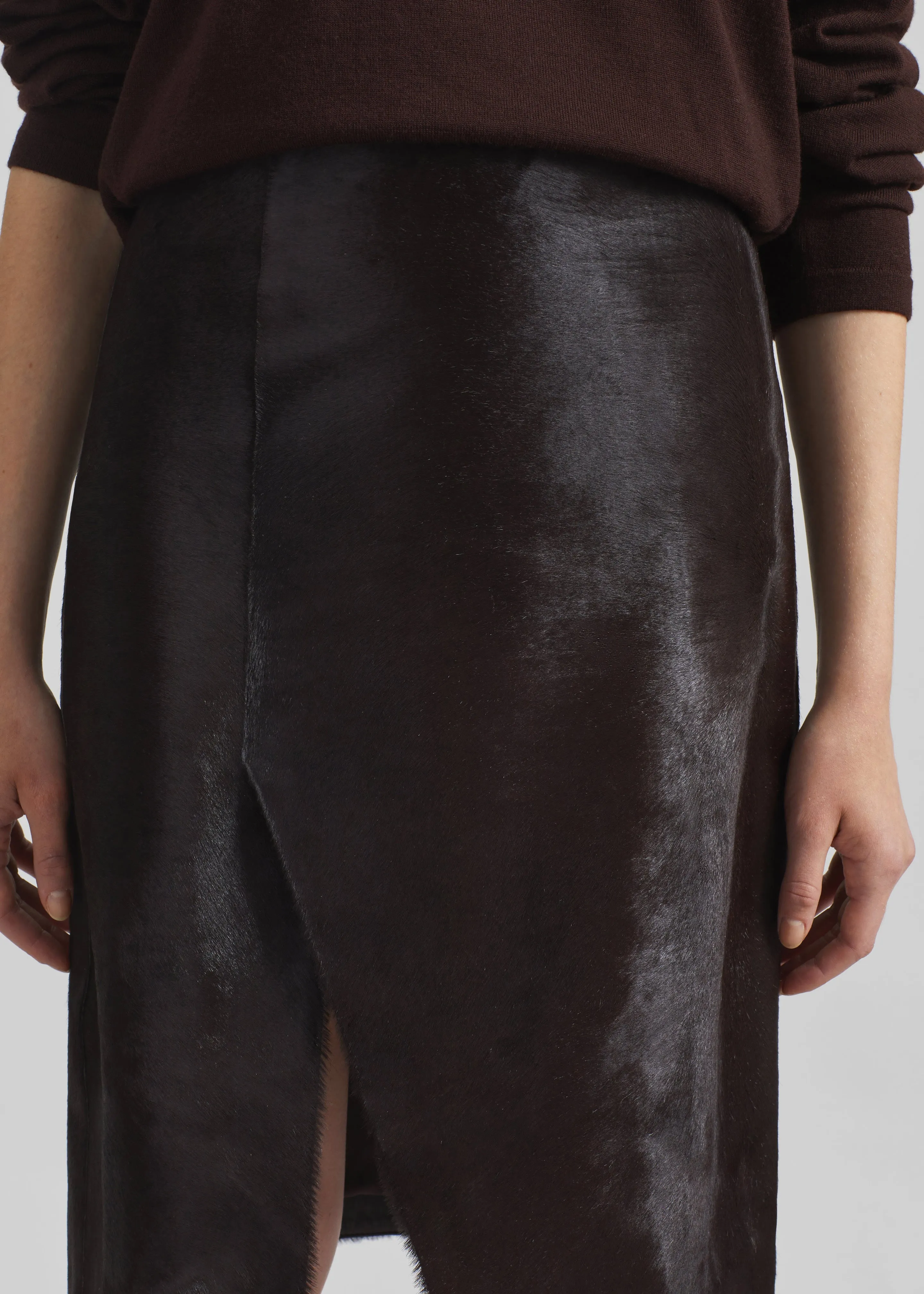 Loulou de Saison Myra Asymmetric Skirt - Coffee sold by Frankie Shop product image thumbnail 3