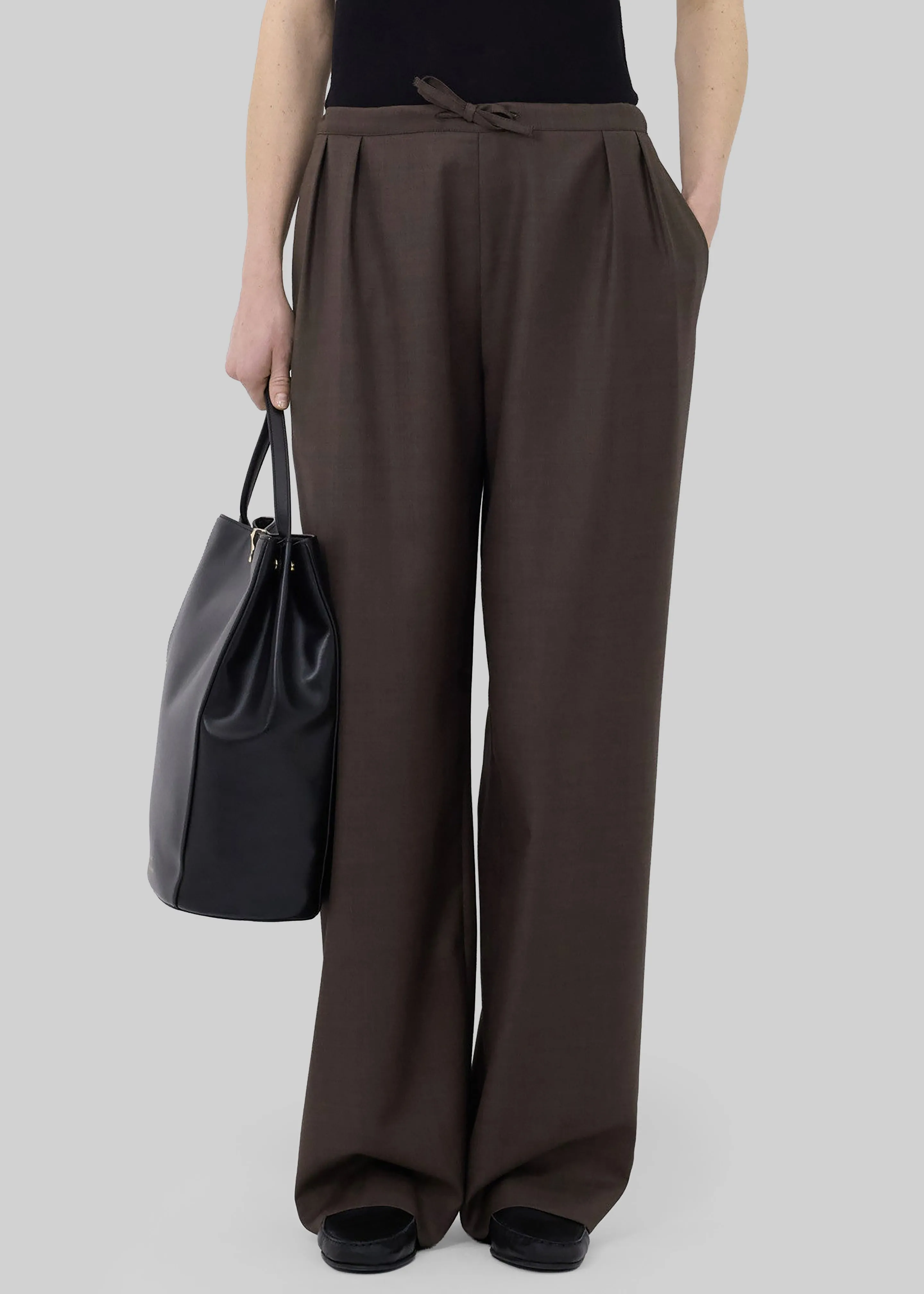 Loulou de Saison Cove LDS Wide Pants - Brown Melange sold by Frankie Shop product image thumbnail 2