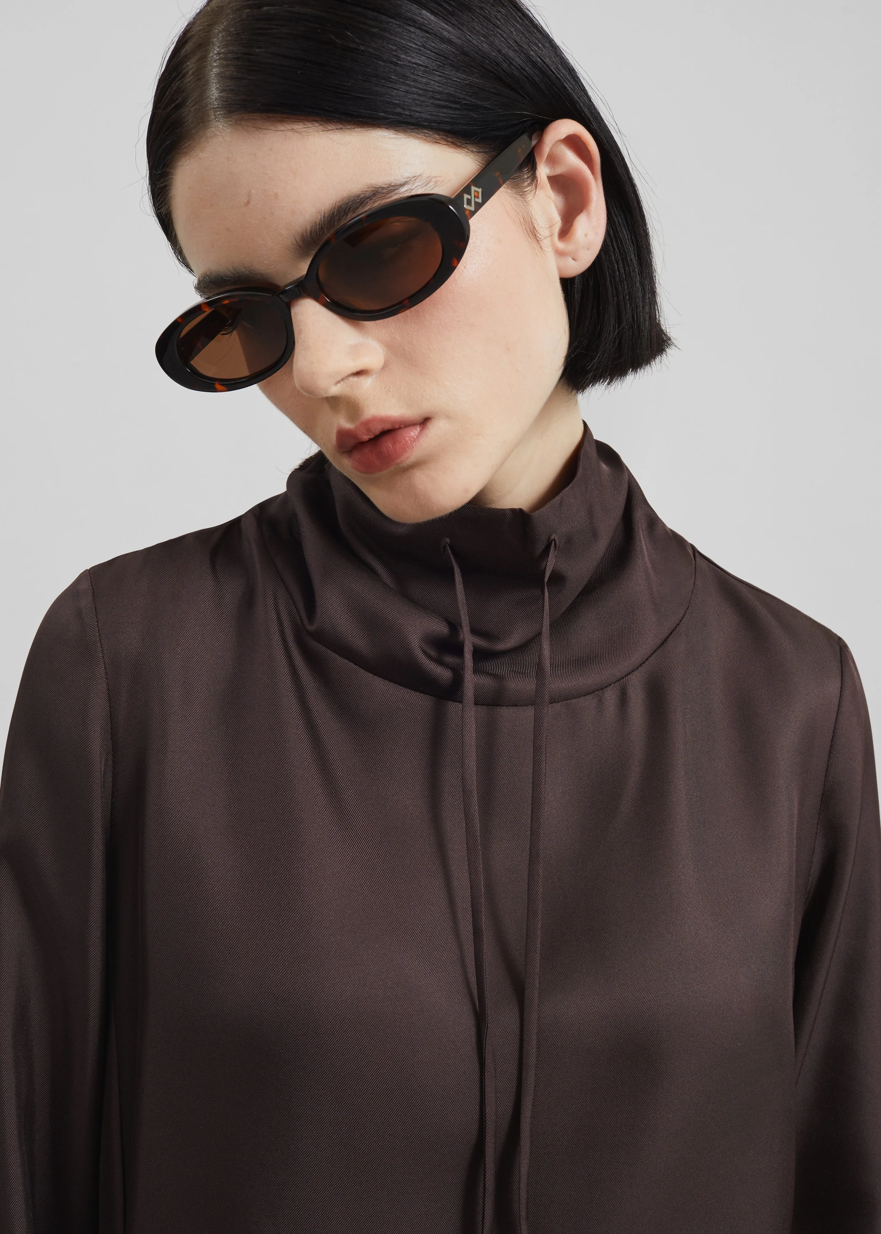 Loulou de Saison Cyna Silk Top - Brown sold by Frankie Shop product image thumbnail 2