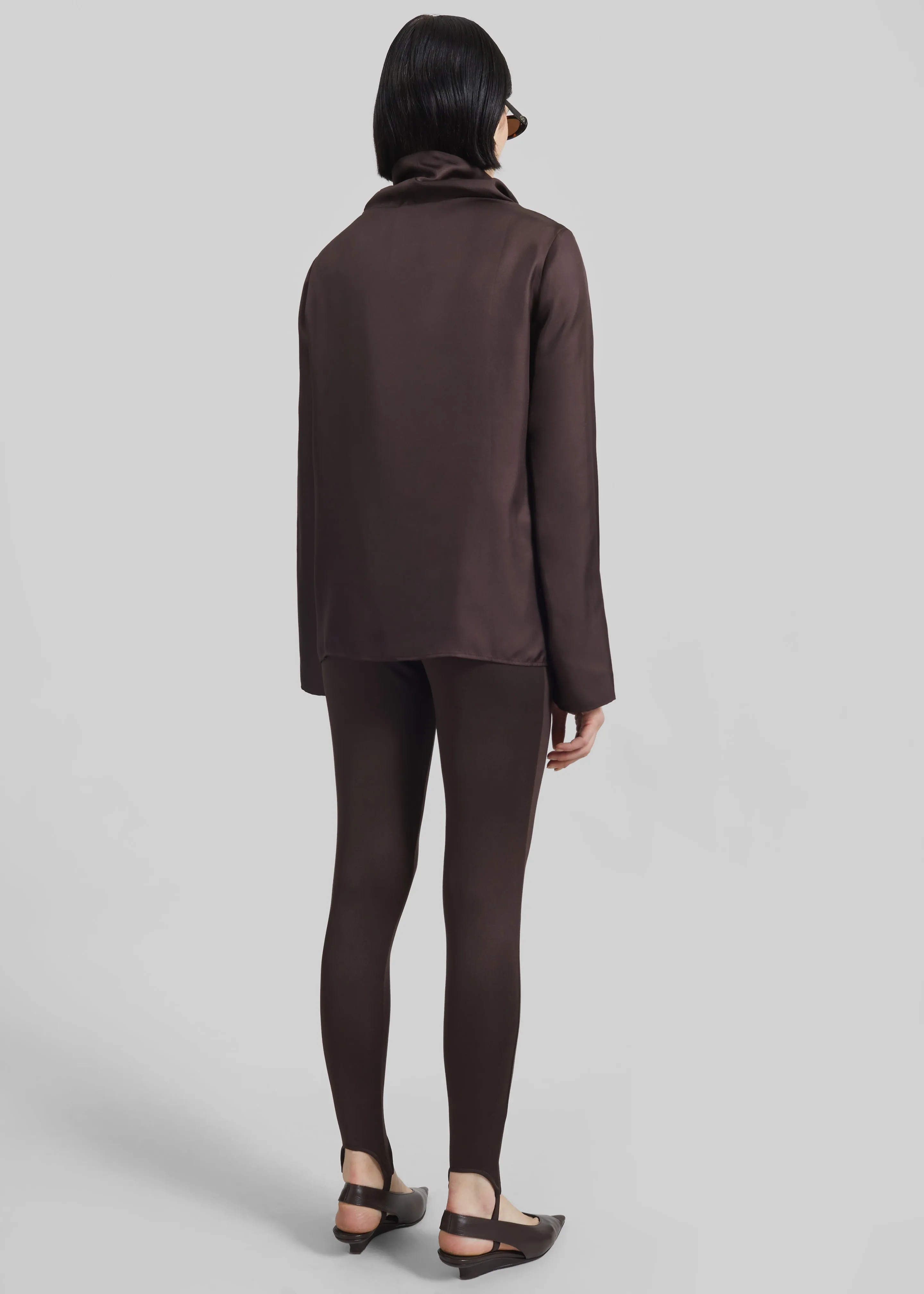 Loulou de Saison Cyna Silk Top - Brown sold by Frankie Shop product image thumbnail 5