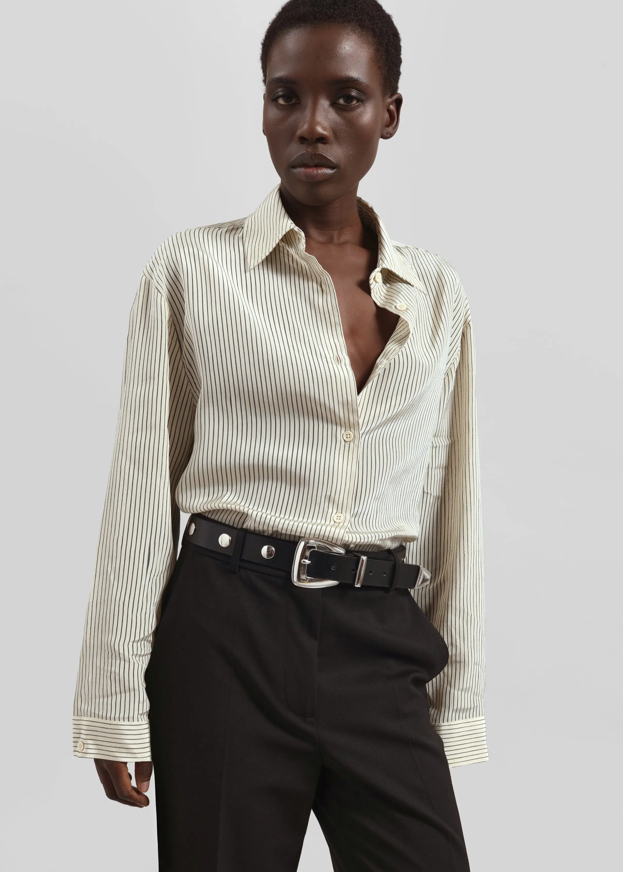 Perth Studded Leather Belt - Black/Silver sold by Frankie Shop product image thumbnail 3