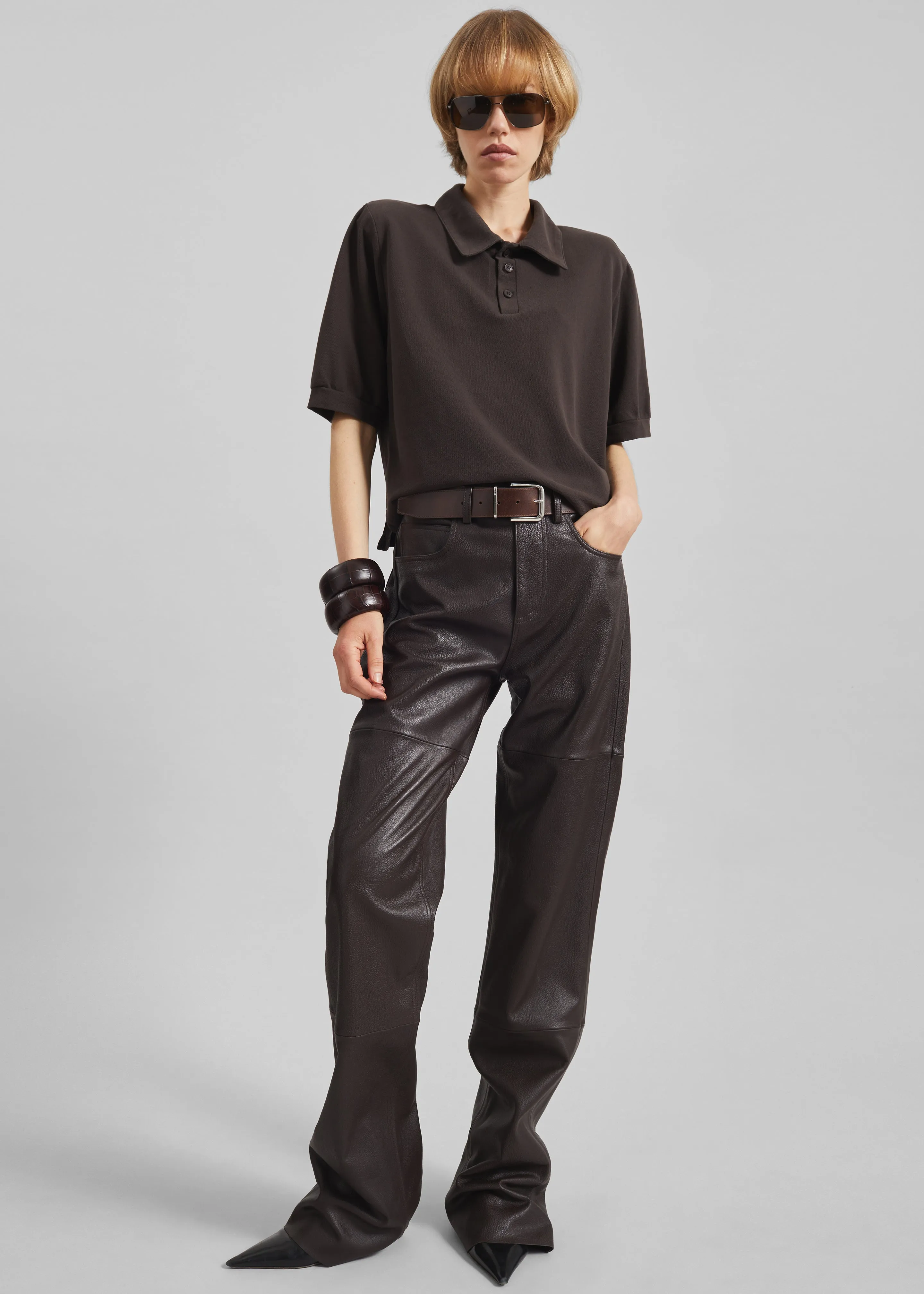 Dahlia Padded Polo - Brown sold by Frankie Shop product image thumbnail 3