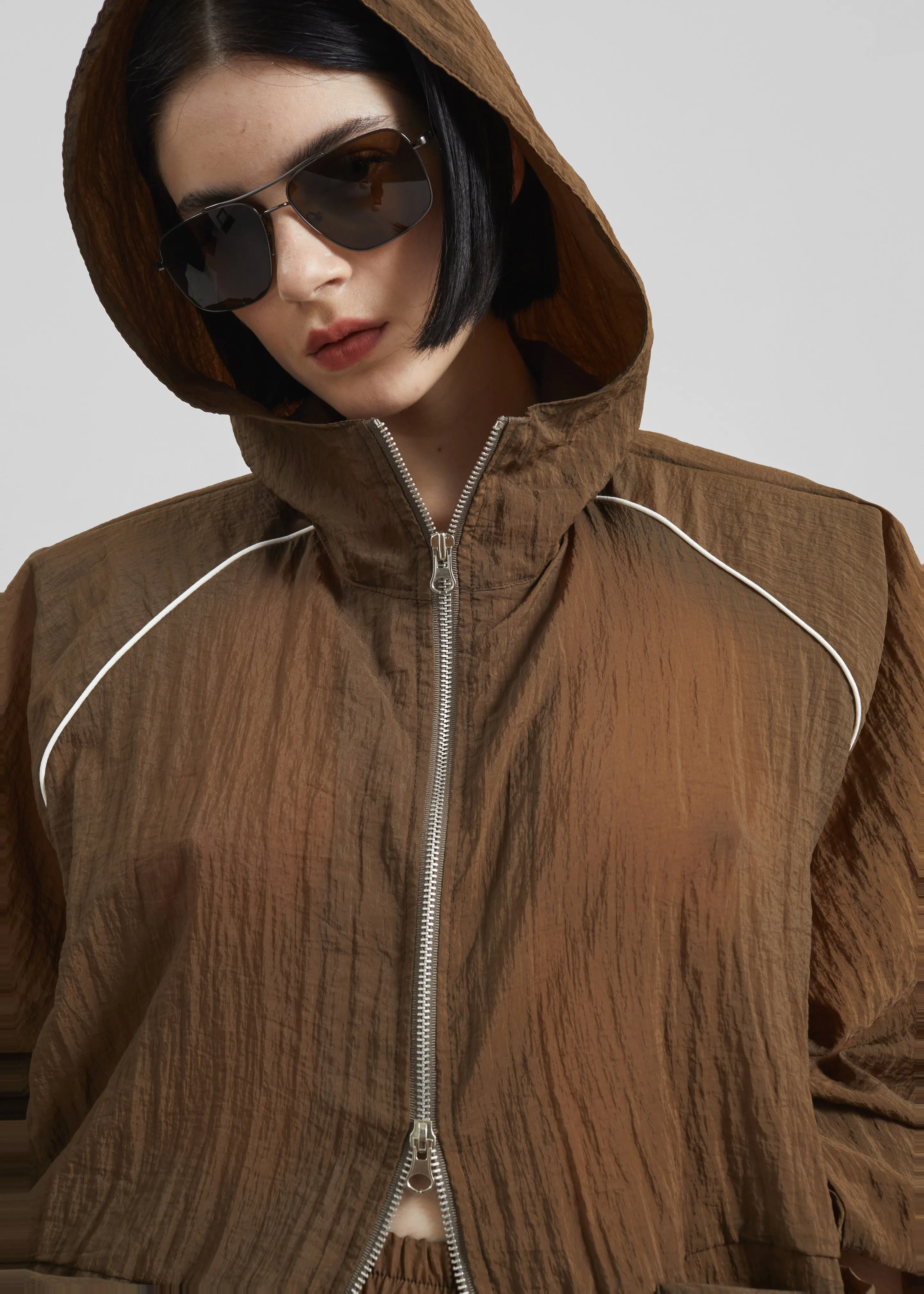 Rewa Padded Sheer Jacket - Brown sold by Frankie Shop product image thumbnail 3