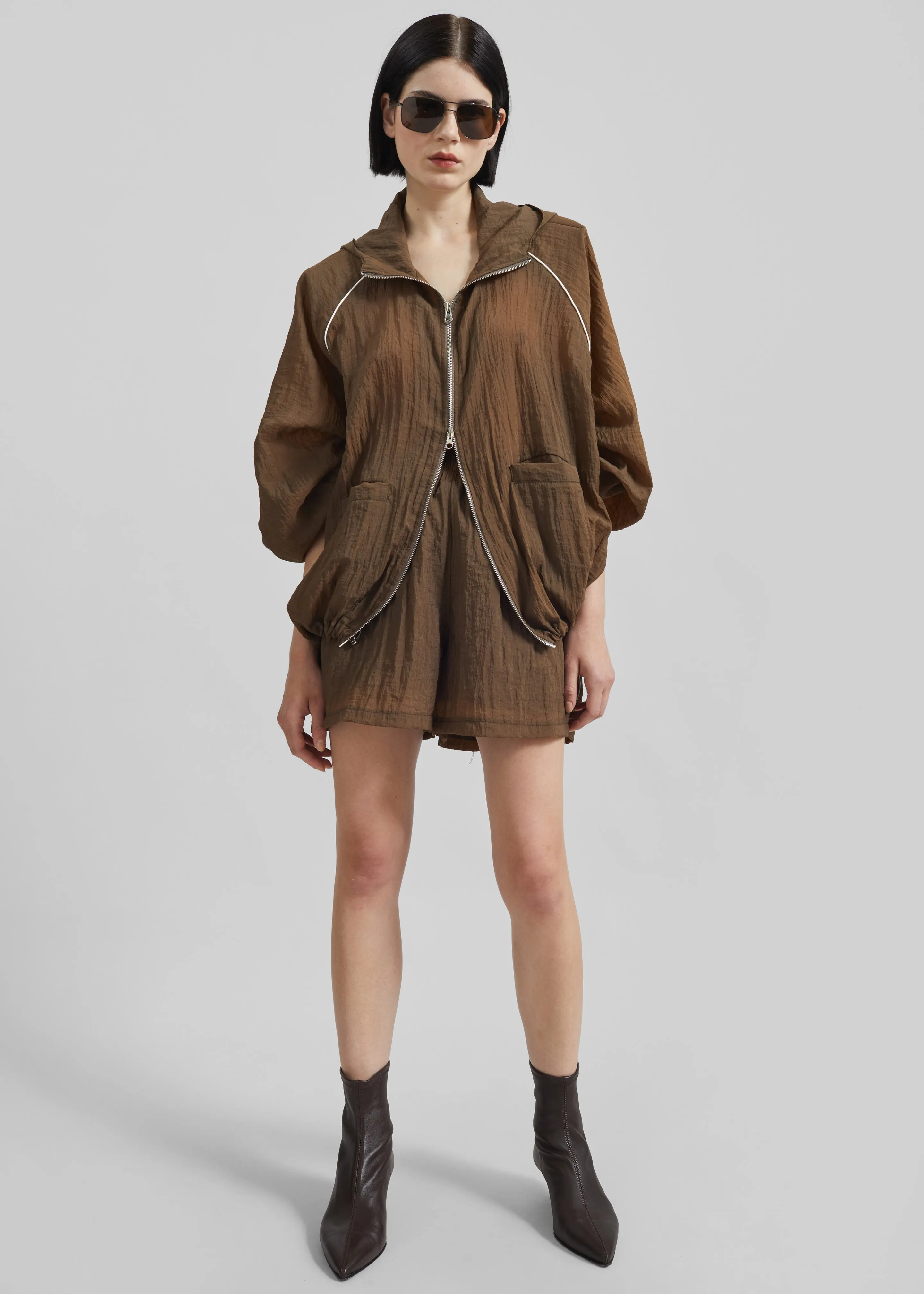 Rewa Padded Sheer Jacket - Brown sold by Frankie Shop product image thumbnail 5