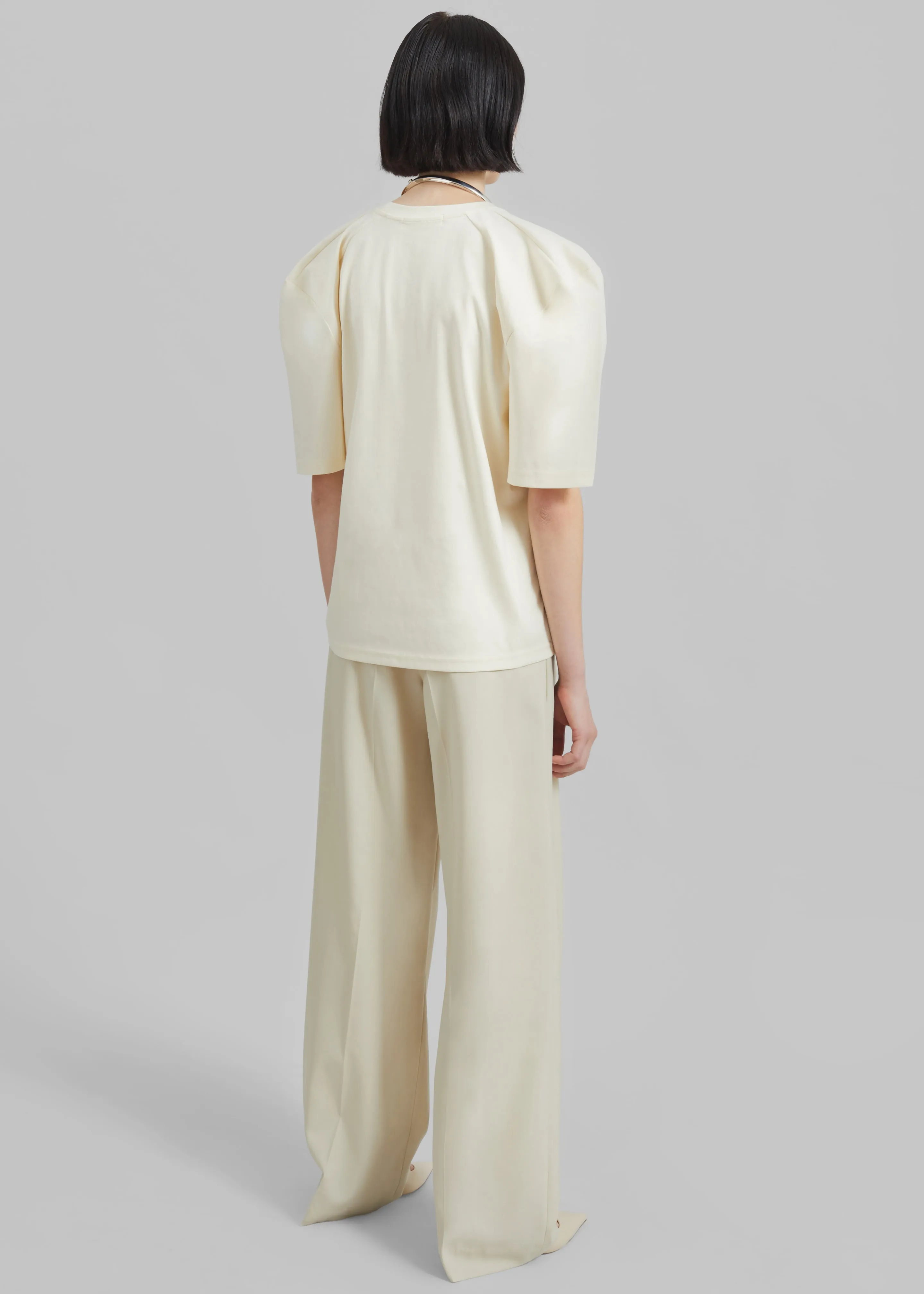 Laval Sculpted Sleeve T-Shirt - Cream sold by Frankie Shop product image thumbnail 4