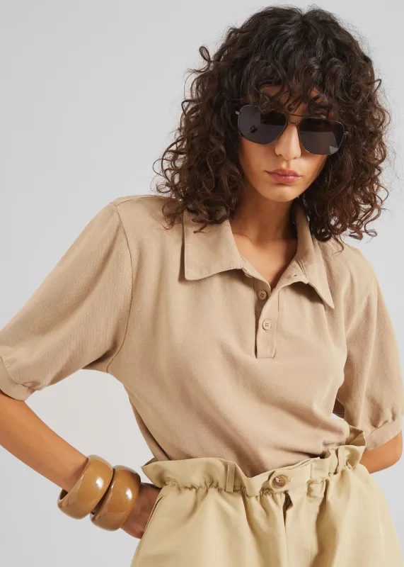 Dahlia Padded Polo - Beige sold by Frankie Shop