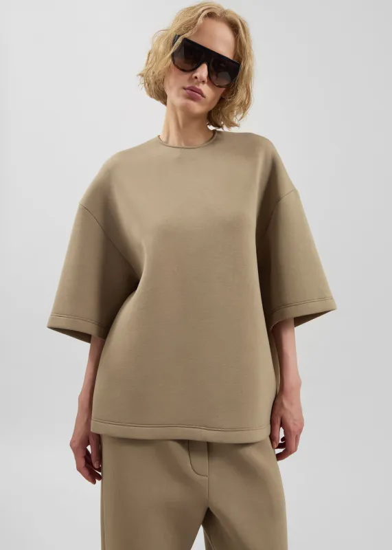 Delancey Neoprene Tee - Camel made by Frankie Shop