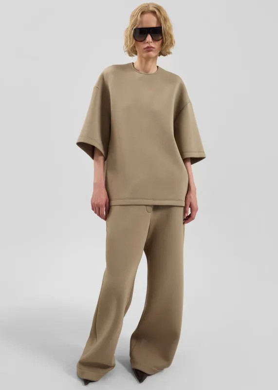 Mirca Neoprene Elastic Pants - Camel sold by Frankie Shop