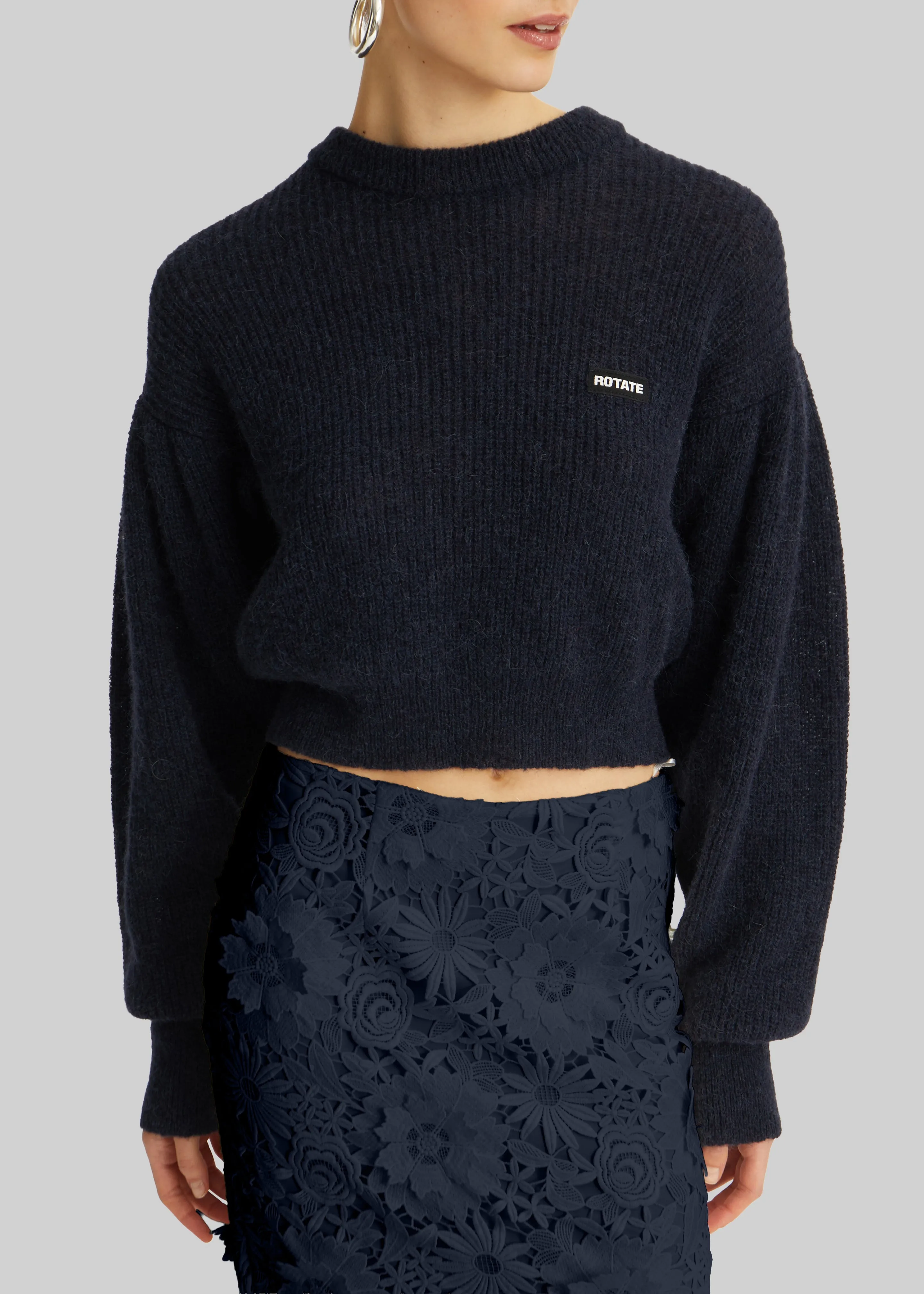 Rotate Knit Puff Crewneck - Navy Blazer sold by Frankie Shop product image thumbnail 4