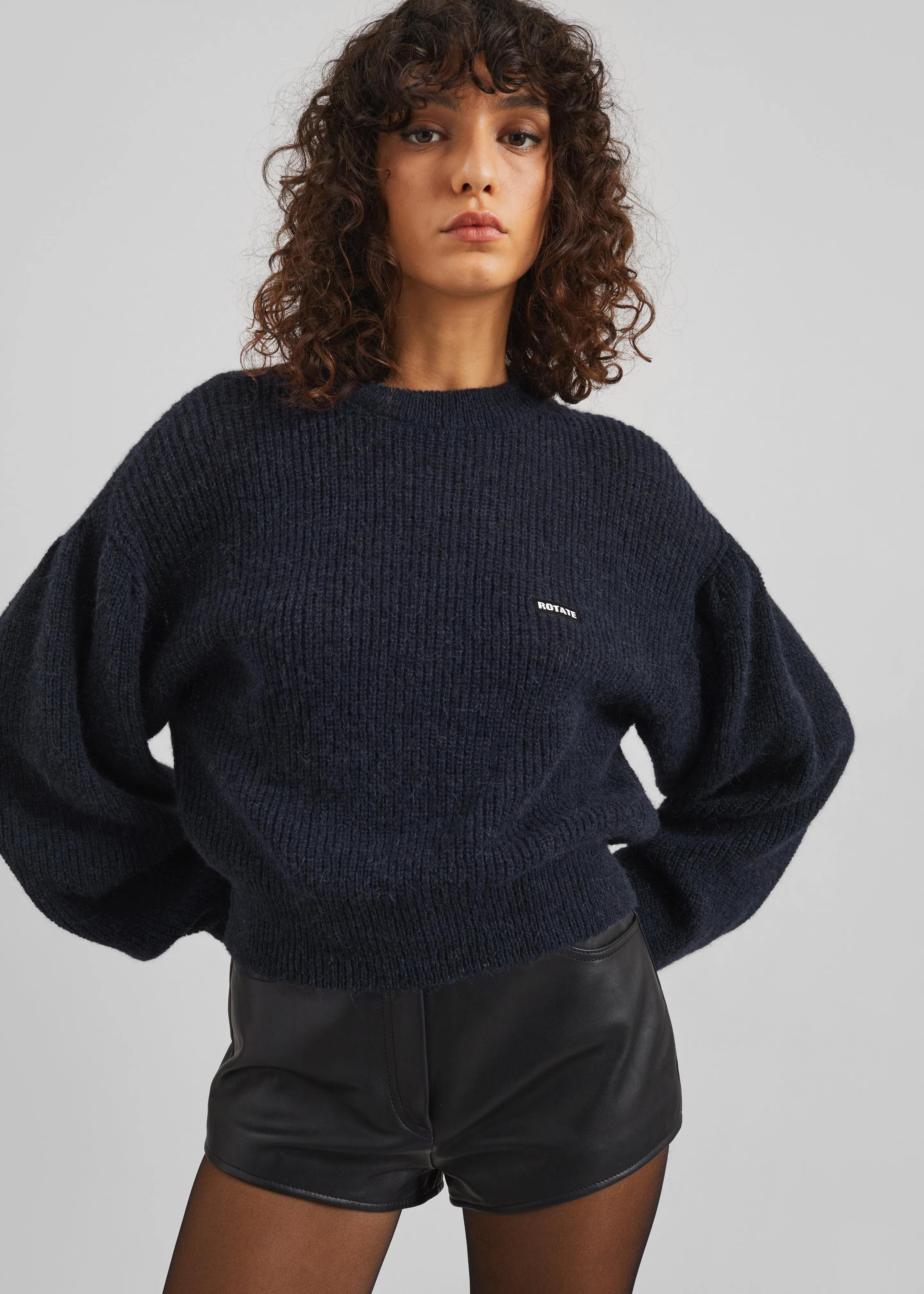 Rotate Knit Puff Crewneck - Navy Blazer sold by Frankie Shop product image thumbnail 3