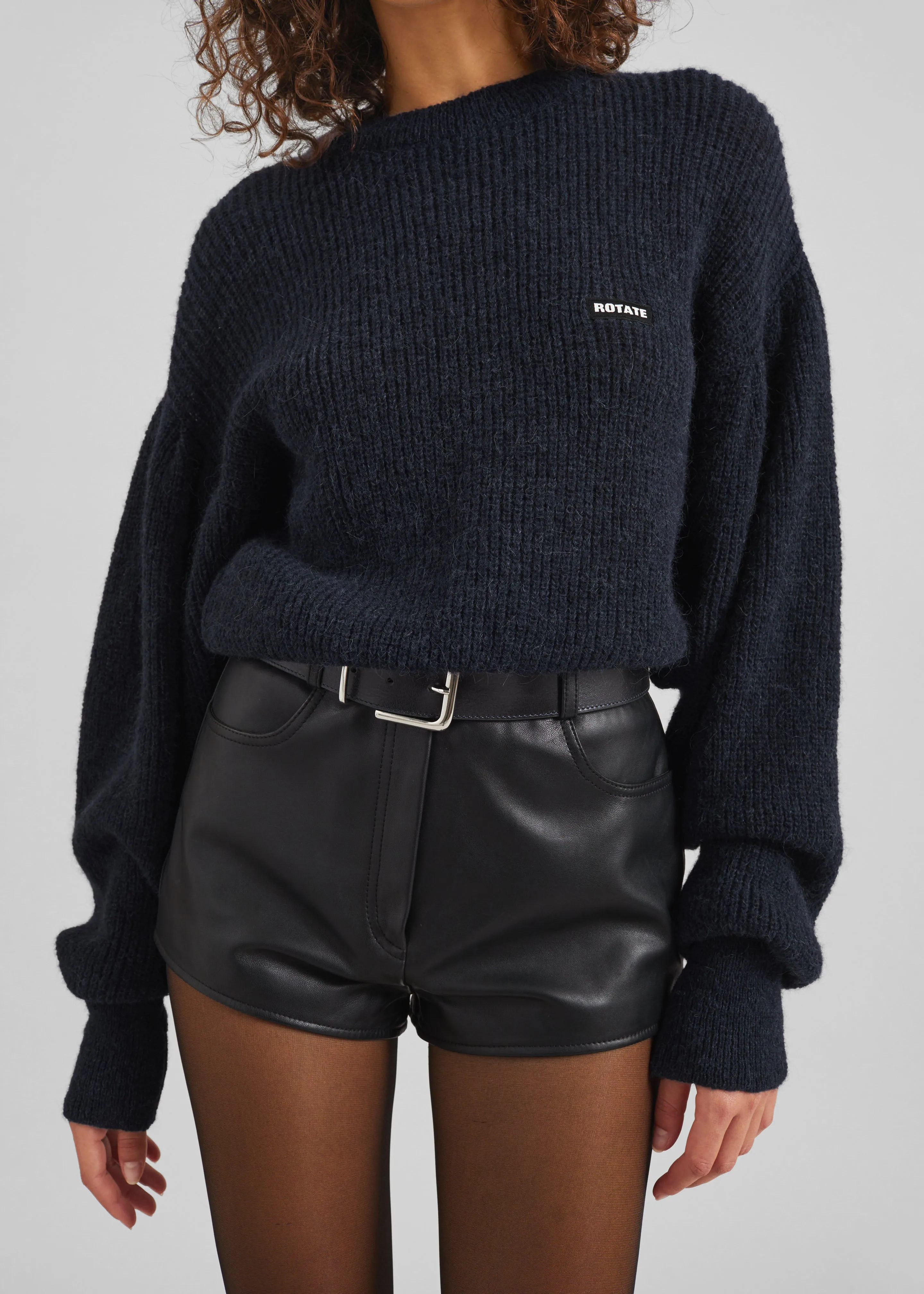 Rotate Knit Puff Crewneck - Navy Blazer sold by Frankie Shop product image thumbnail 5