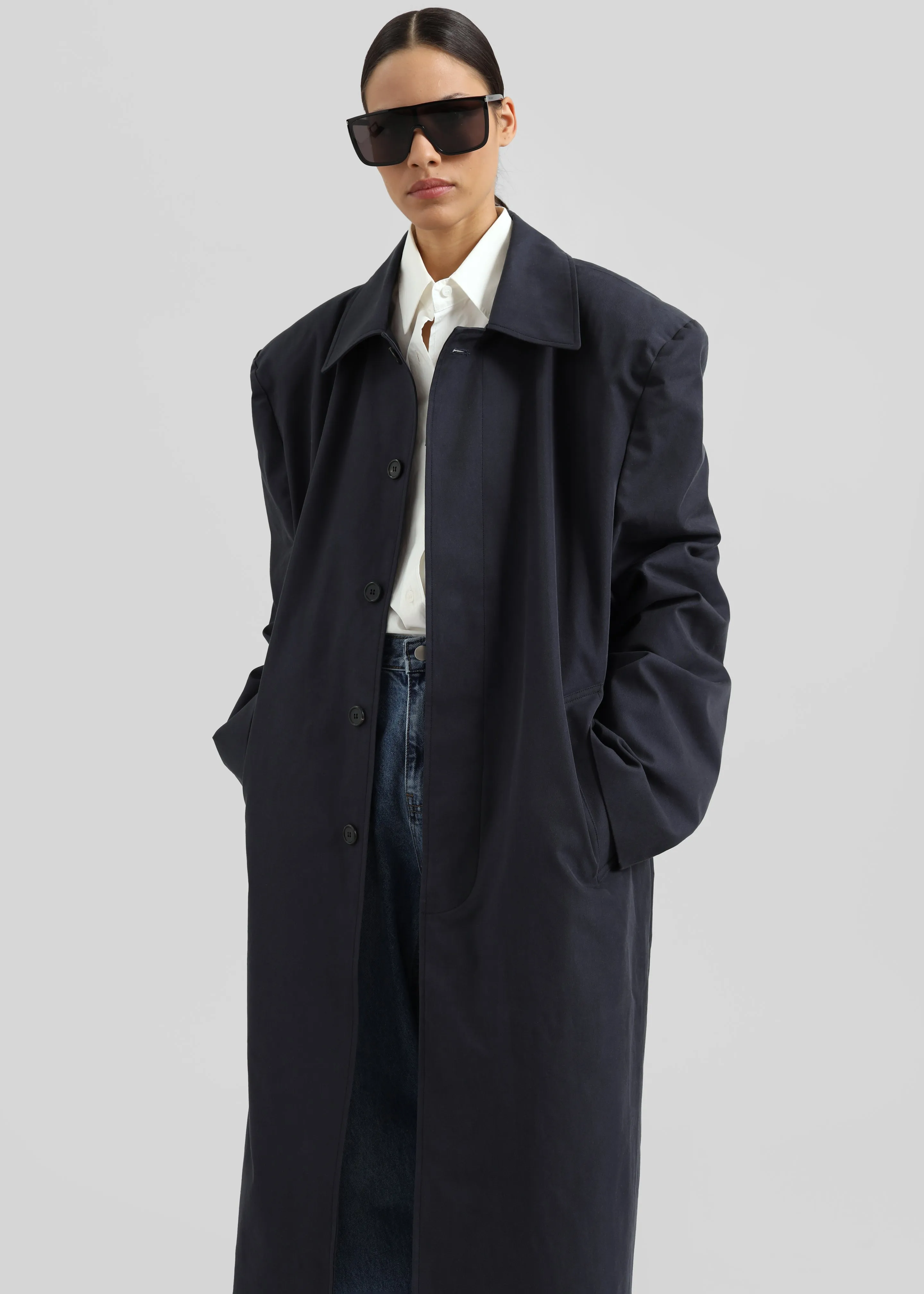 Emden Padded Overcoat - Navy sold by Frankie Shop