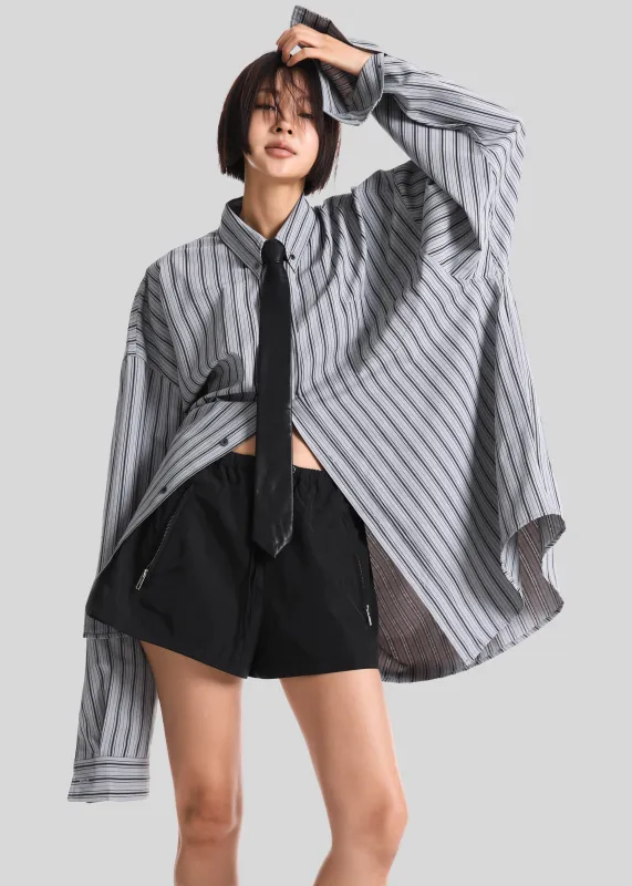 Drimna Shirt - Grey Stripe sold by Frankie Shop
