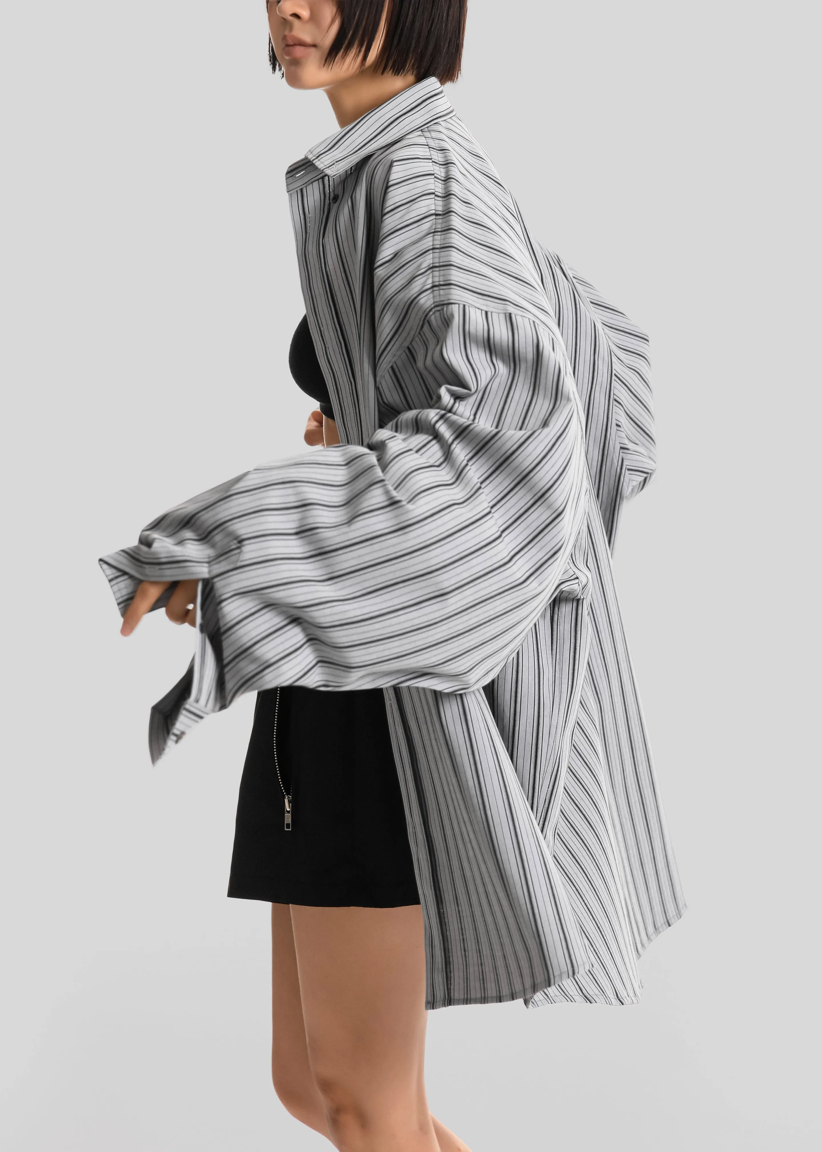 Drimna Shirt - Grey Stripe sold by Frankie Shop product image thumbnail 2