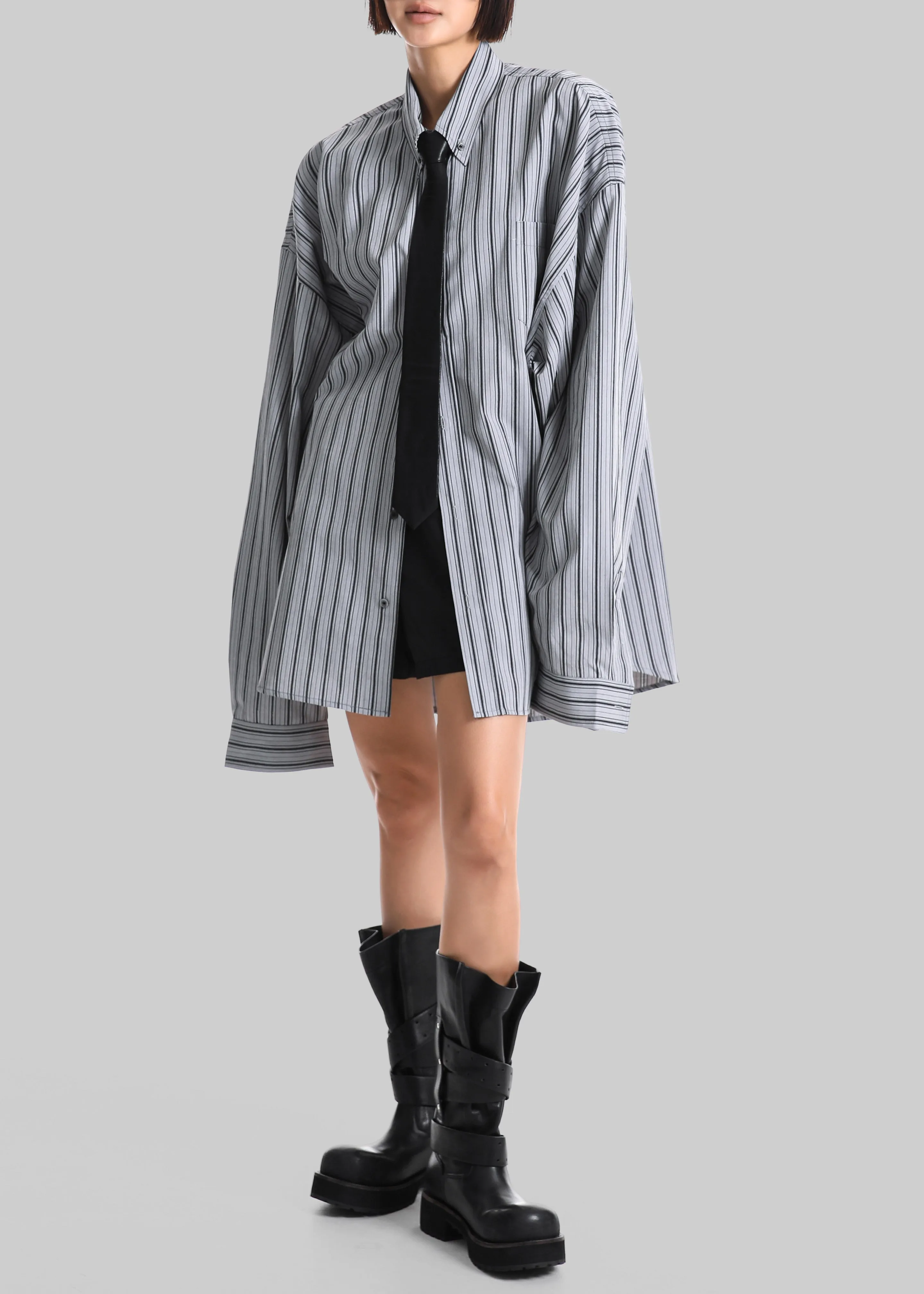 Drimna Shirt - Grey Stripe sold by Frankie Shop product image thumbnail 5