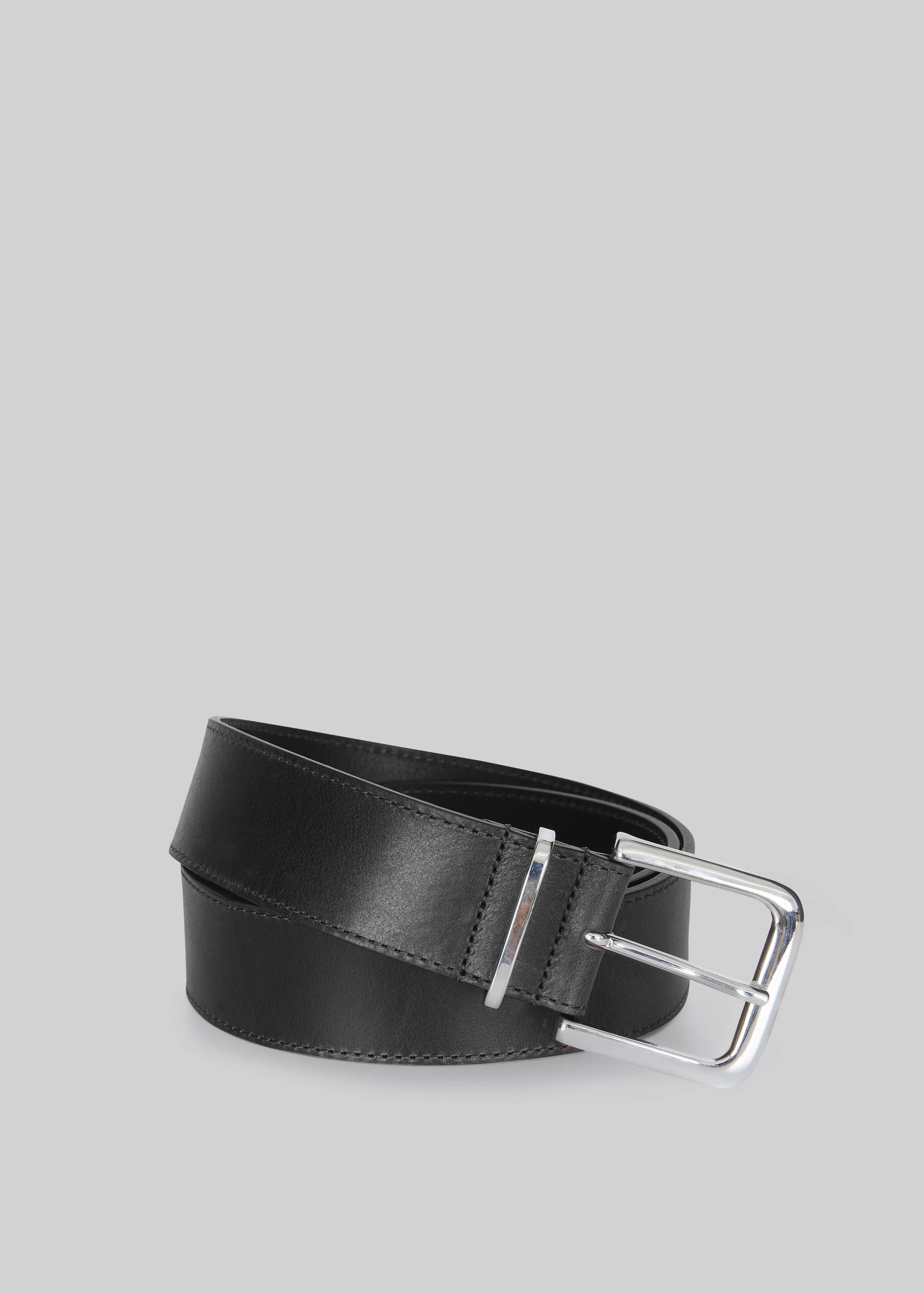 Sarno Leather Belt - Black/Silver sold by Frankie Shop
