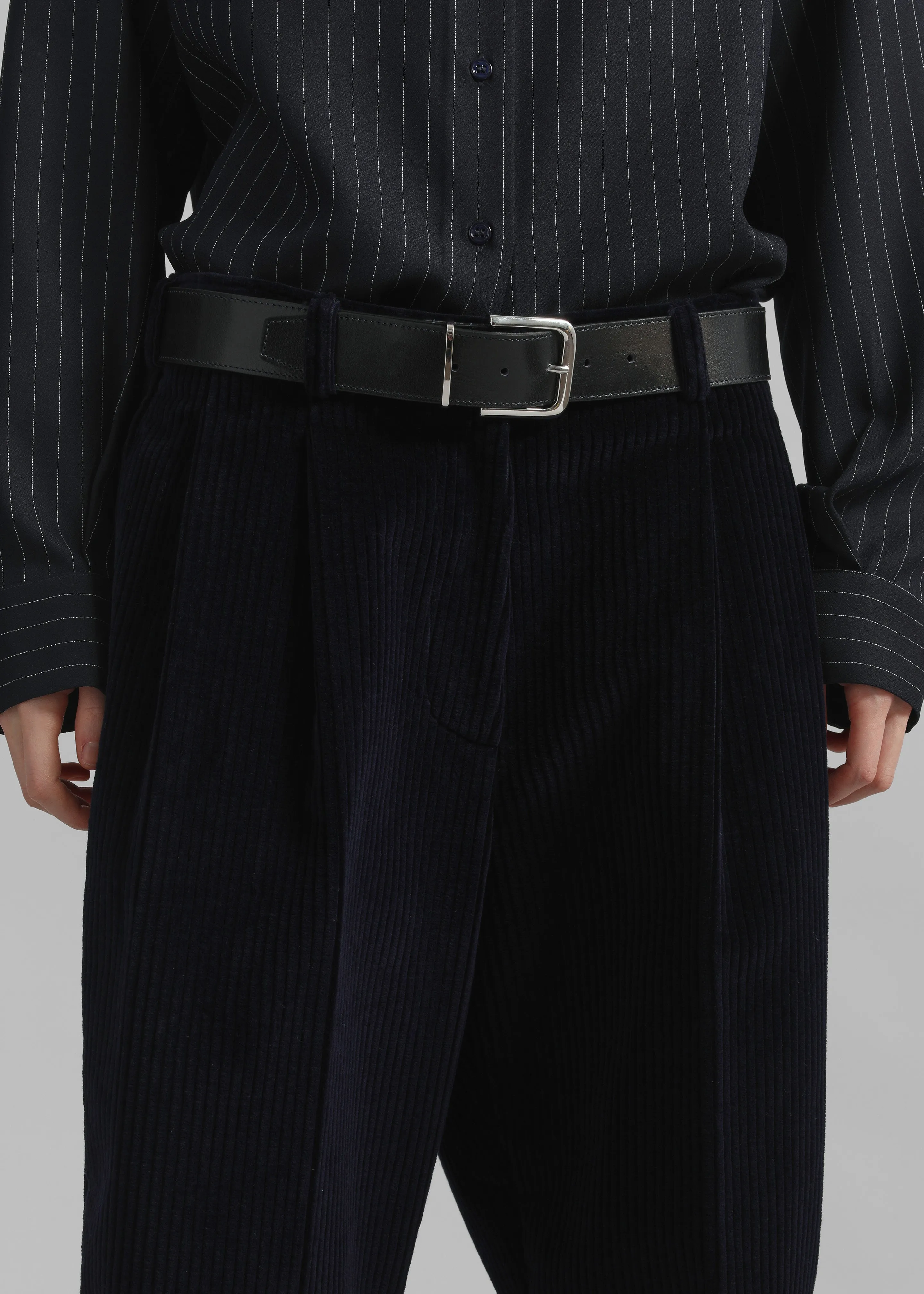 Sarno Leather Belt - Black/Silver sold by Frankie Shop product image thumbnail 5