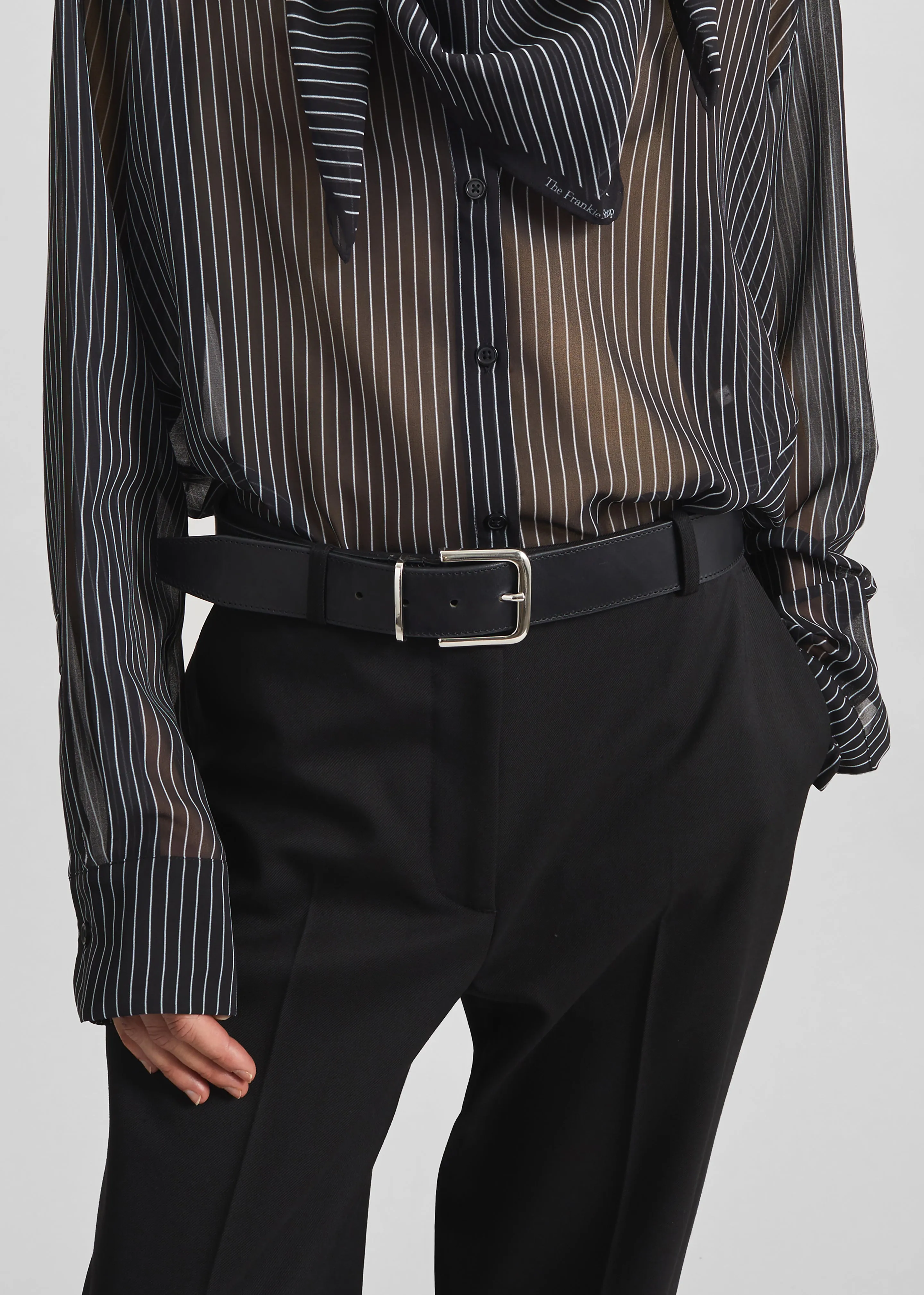 Sarno Leather Belt - Black/Silver sold by Frankie Shop product image thumbnail 3